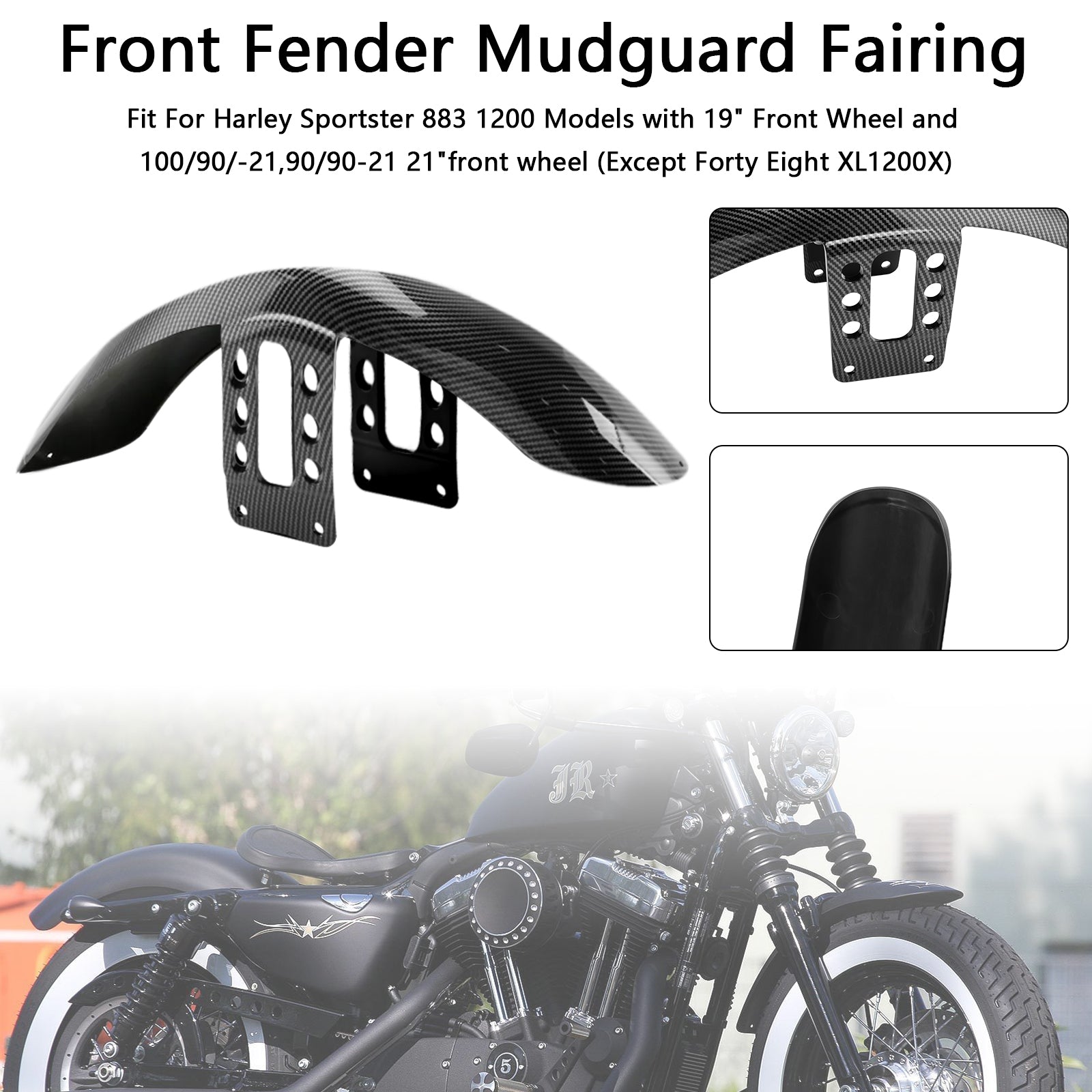 1988-Up Sportster 883 1200 High Front Fender Mudguard Fairing