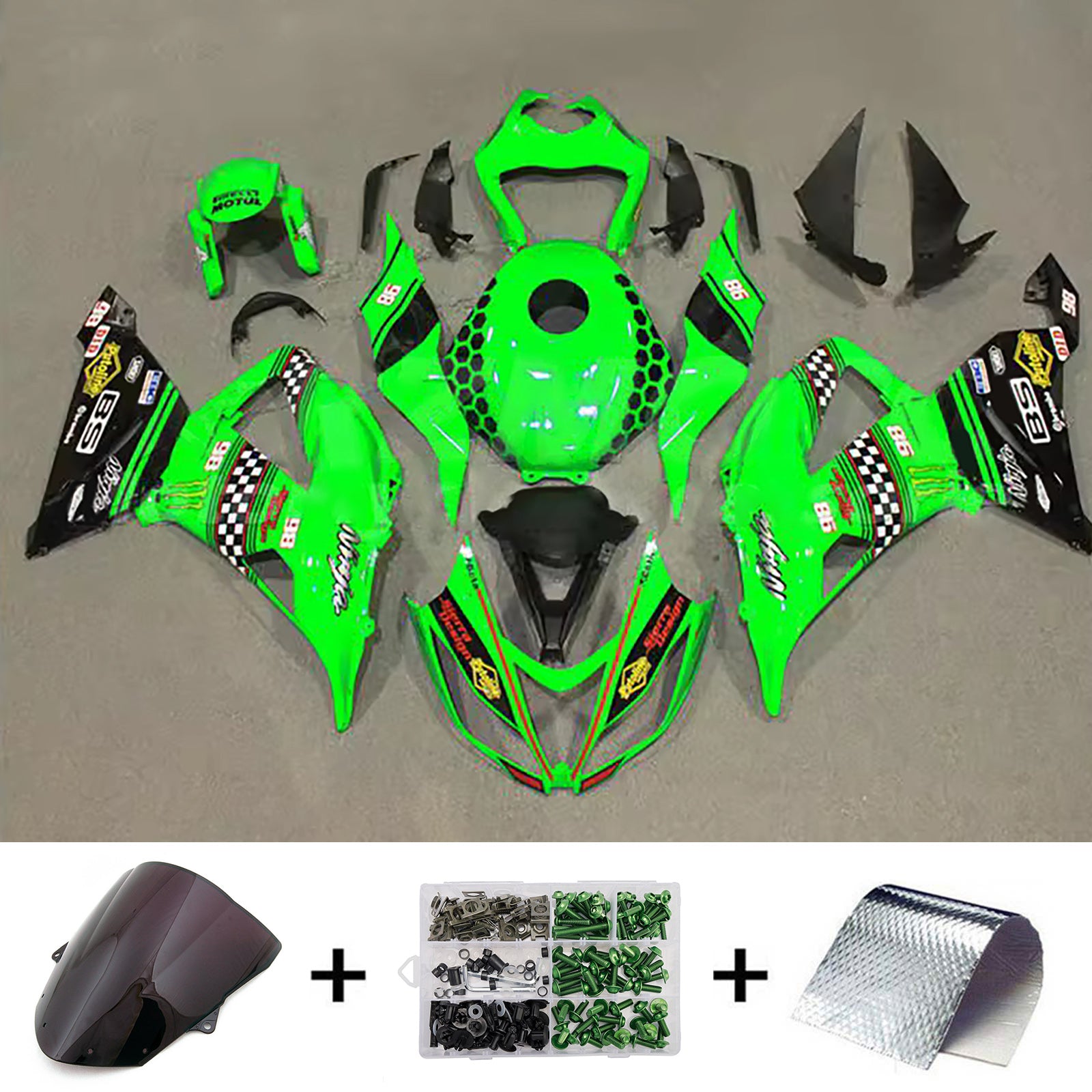 Injection Fairing Kit Bodywork Plastic ABS fit For Kawasaki ZX6R 636 2013-2018