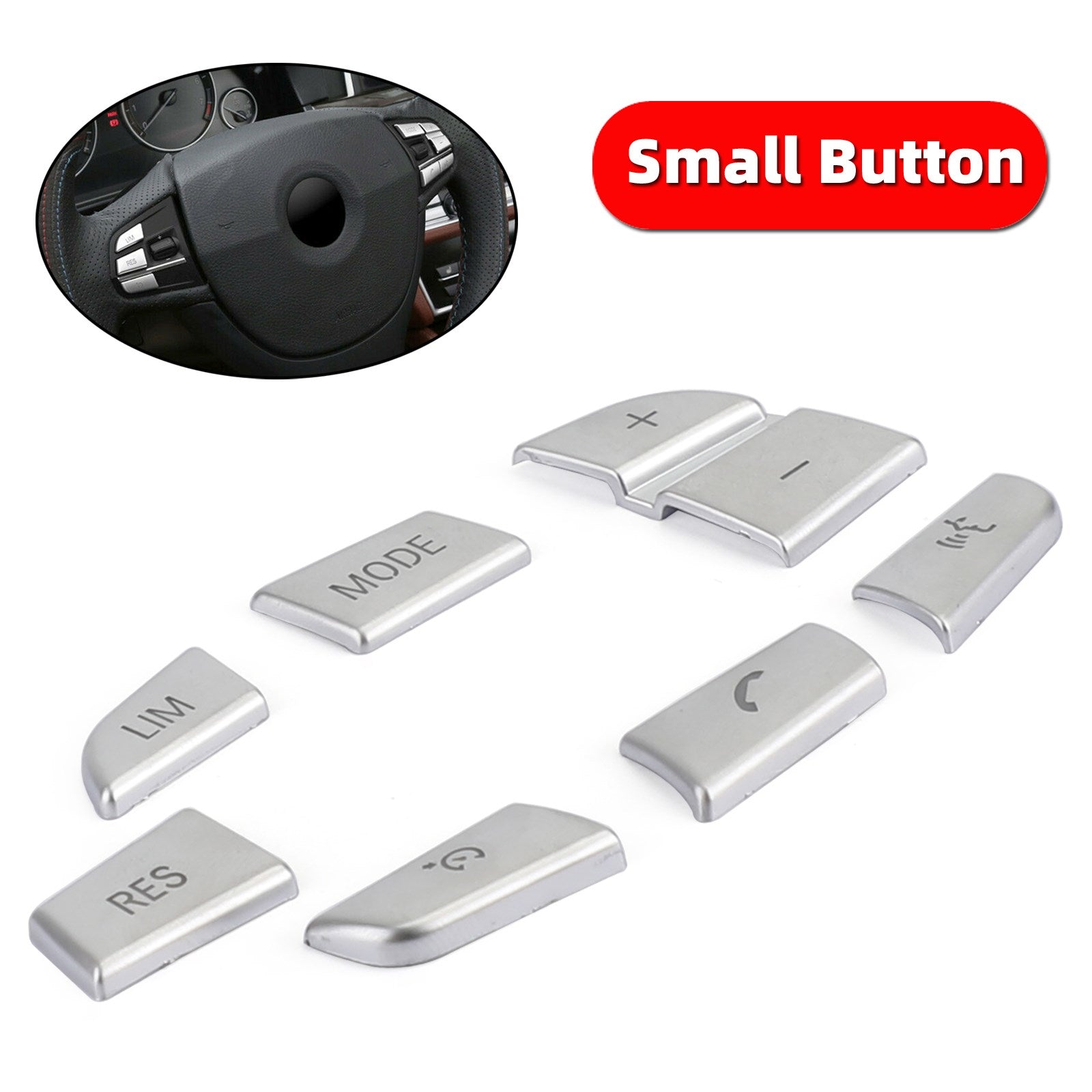 7x Steering Wheel Button Trim Cover Fit For BMW X3 F25(11-17)X4 F26(14-17)B