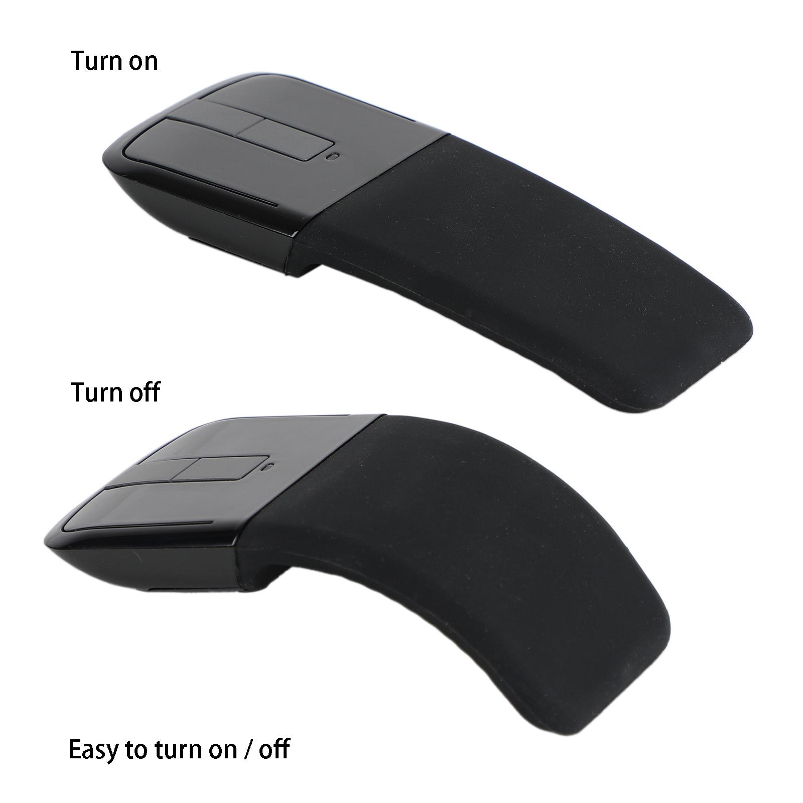 Trådlös mus med USB Mini Folding Mouse 2,4 GHz ARC Optical Touch Möss svart