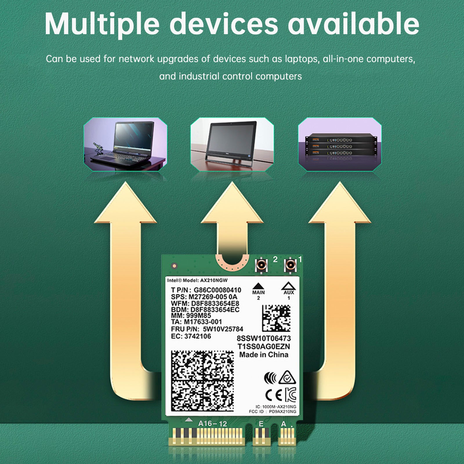 AX210-modul Bluetooth 5374Mbps høyhastighets gigabit nettverkskort støtter wifi6