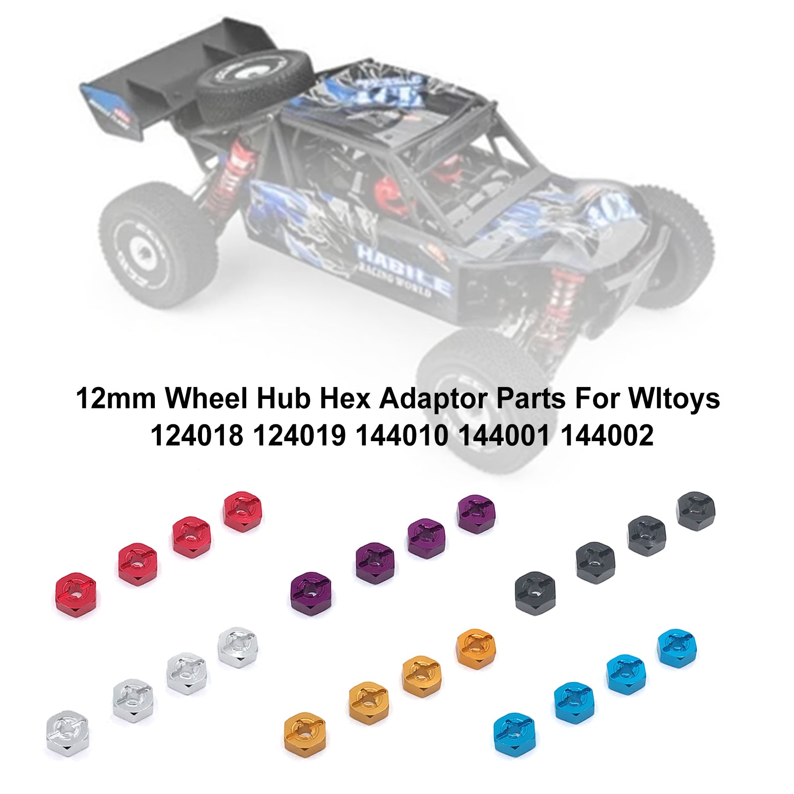 12mm hjulnav hex adapterdelar för wltoys 124018 124019 144010 144001 144002