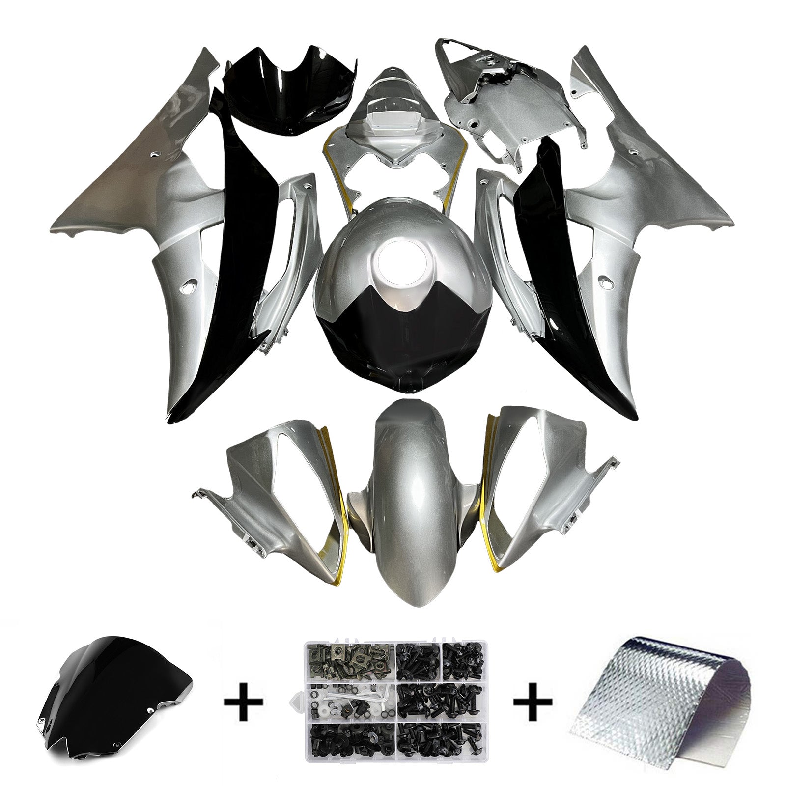 Kit de carénage d'injection carrosserie plastique ABS pour Yamaha YZFR6 YZF-R6 2008-2016