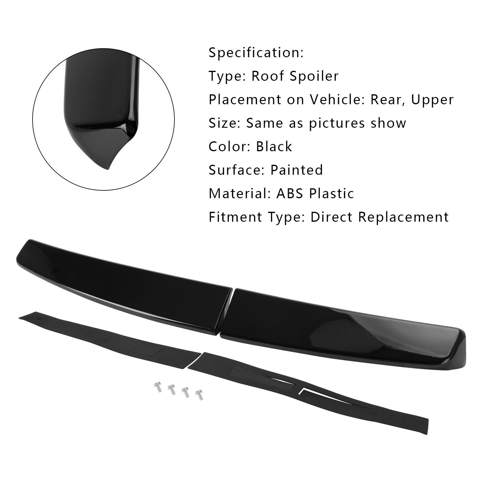 VW Caddy uit 2005-2018 & Caddy Maxi Gloss Black Rear Twin Barn Door Trunk Spoiler