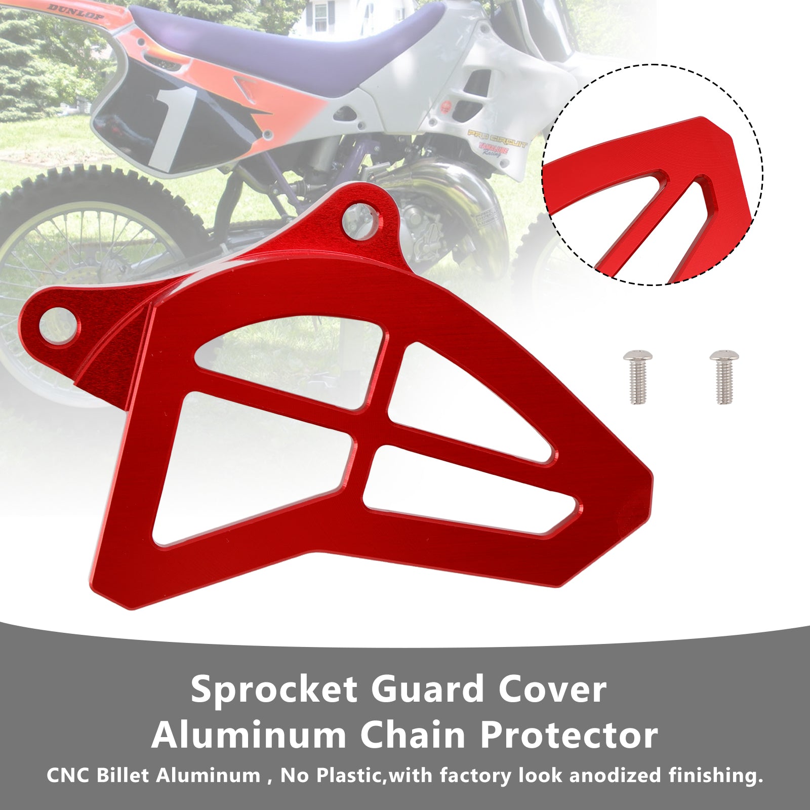 1993-2004 Yamaha YZ125 Couvre-pignon Couverture de la chaîne en aluminium Protecteur