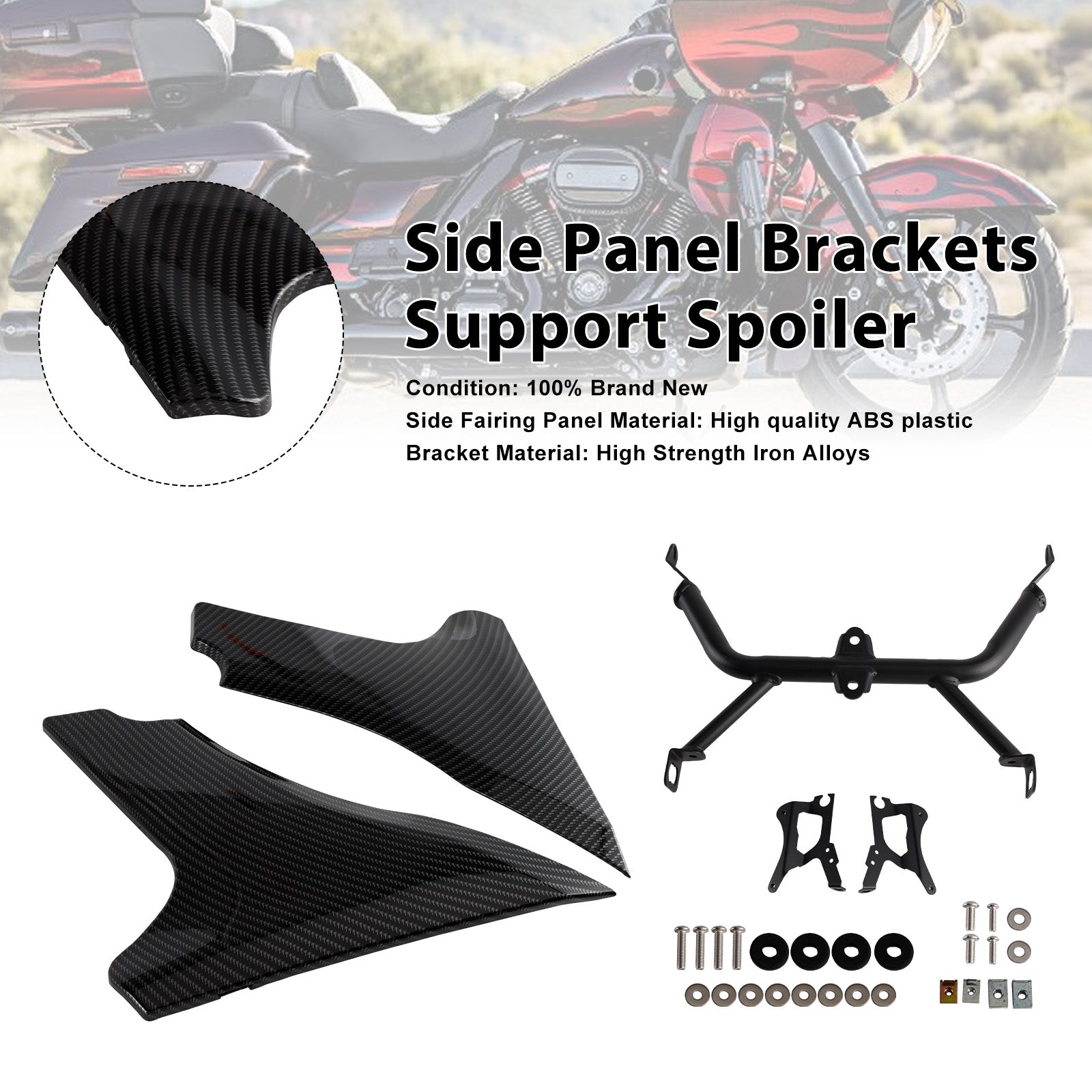 Supports de panneau latéral de mise à niveau Harley CVO Road Glide à partir de 2024, becquet de support