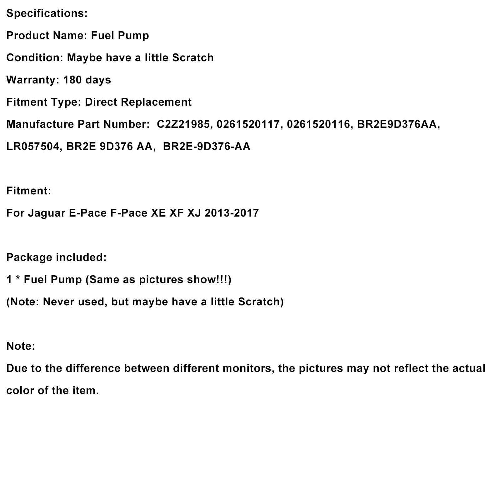 Bomba de combustible de alta presión BR2E9D376AA compatible con Jaguar E-Pace F-Pace XE XF 2013-2017