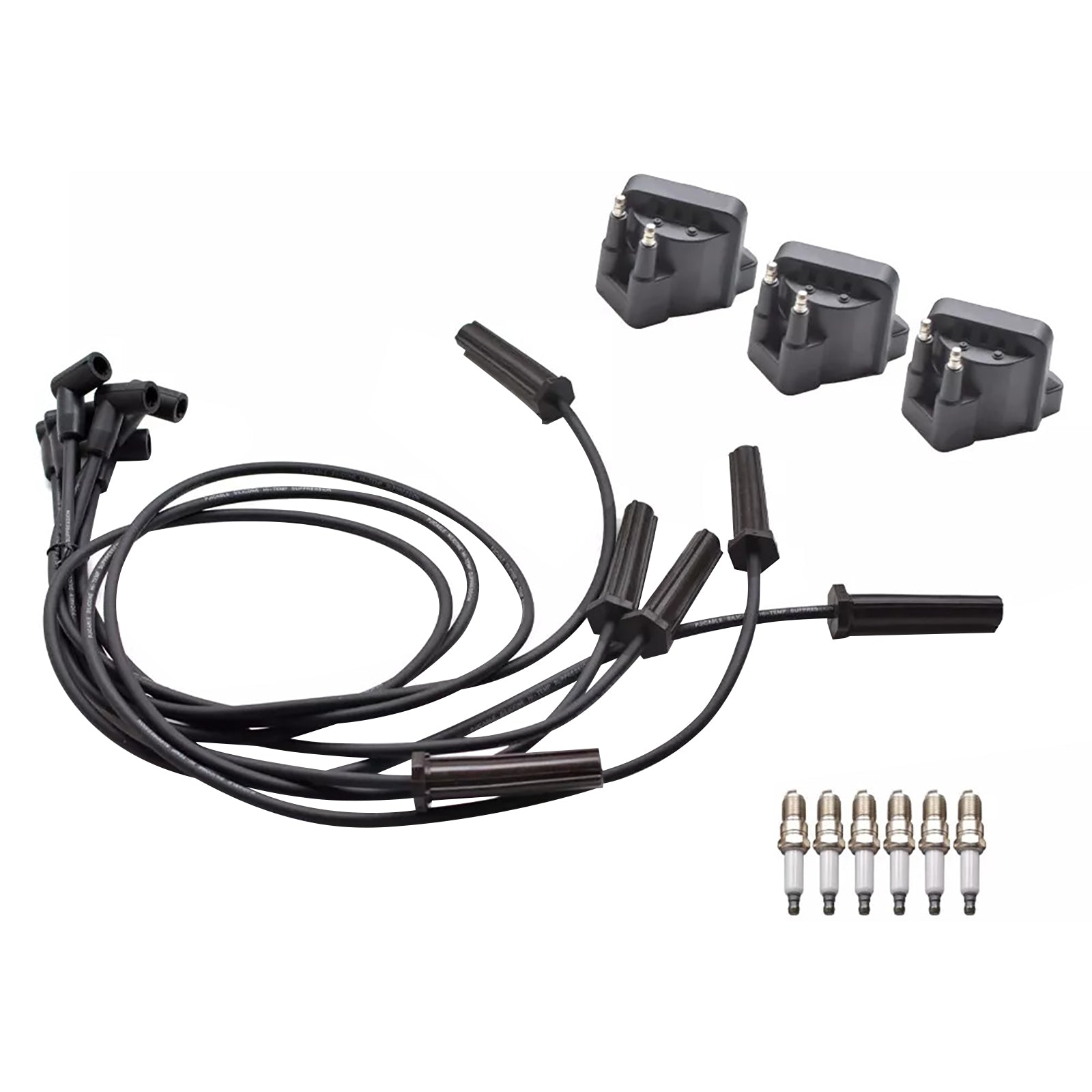 2007-2008 Buick Lucerne 3.8L V6 6 bujías+3 bobinas de encendido DR39 +6 cables 19353734 10472401