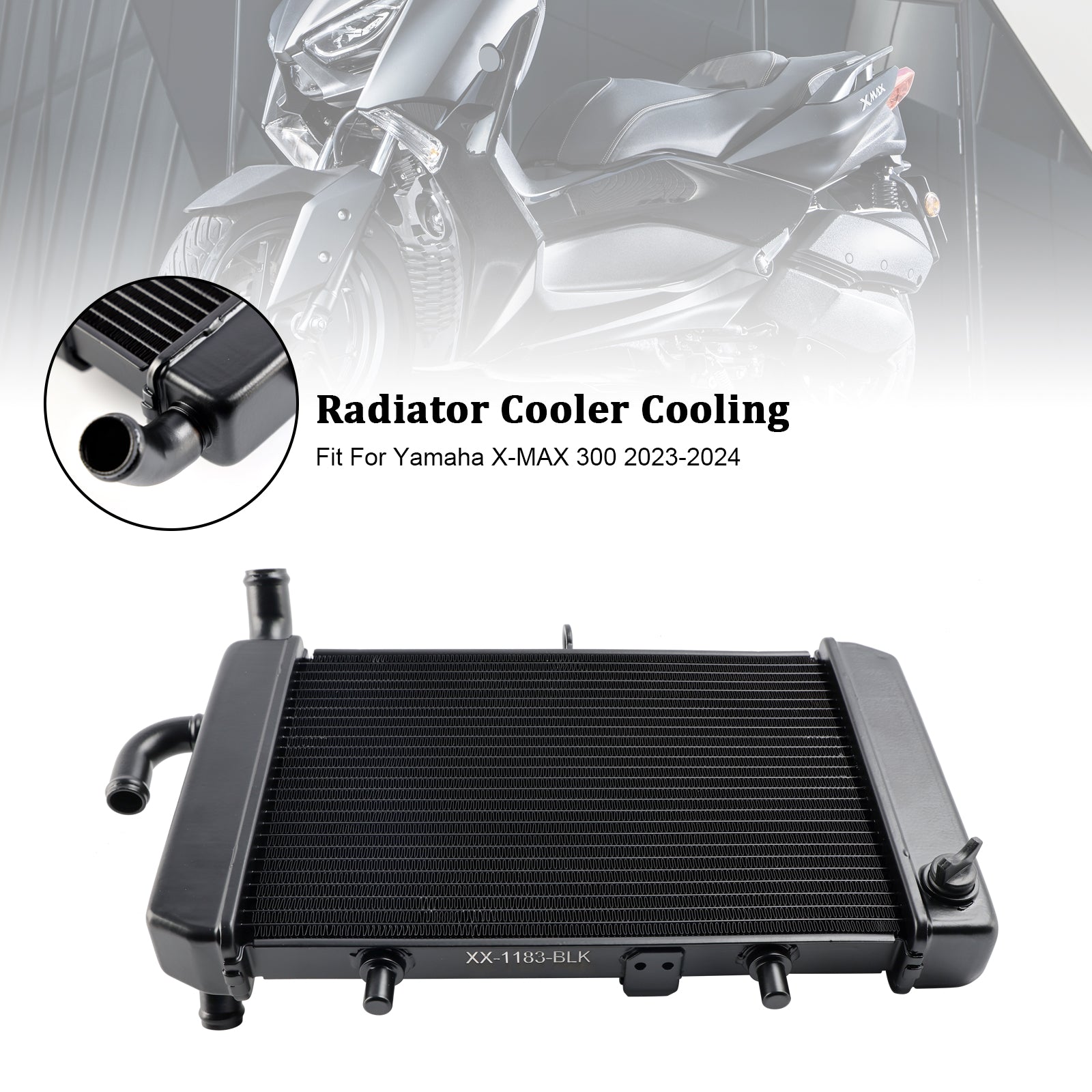 2023-2024 Yamaha X-Max 300 Xmax Radiator kjølemotor kjøler