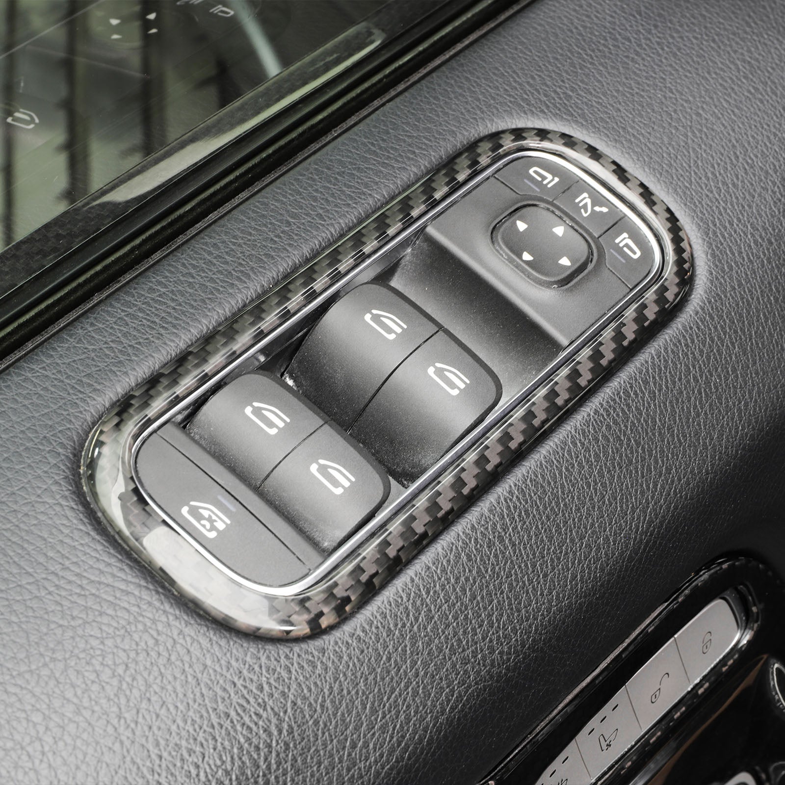 Carbon Fiber Glass Lift Switch Frame Trim Fit Benz G-Class W464 W465 2019-2026