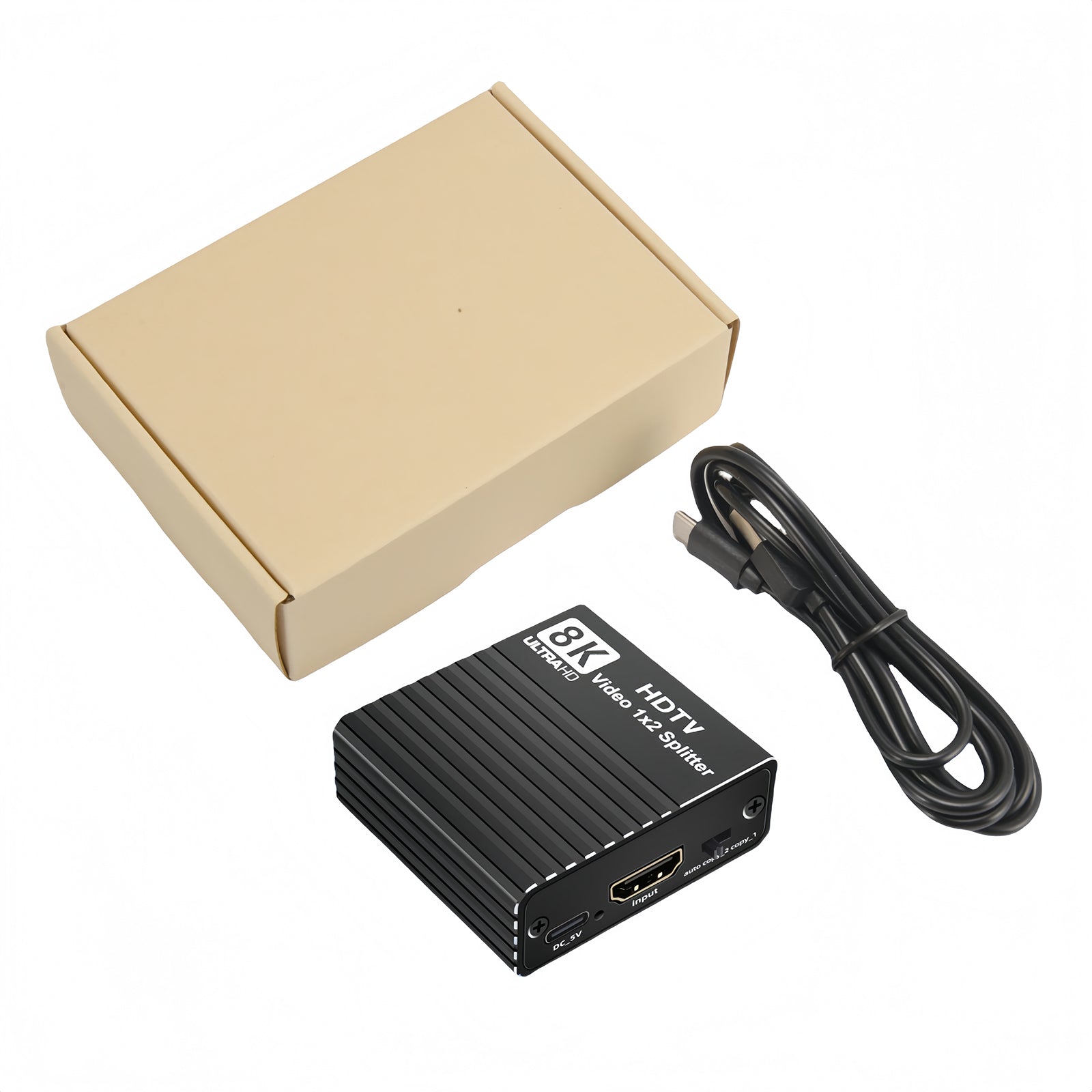 8K HDMI 1 naar 2 splitter HD2.1 8K60hz/4K120hz/1080P240hz met EDID-splitter 1x2