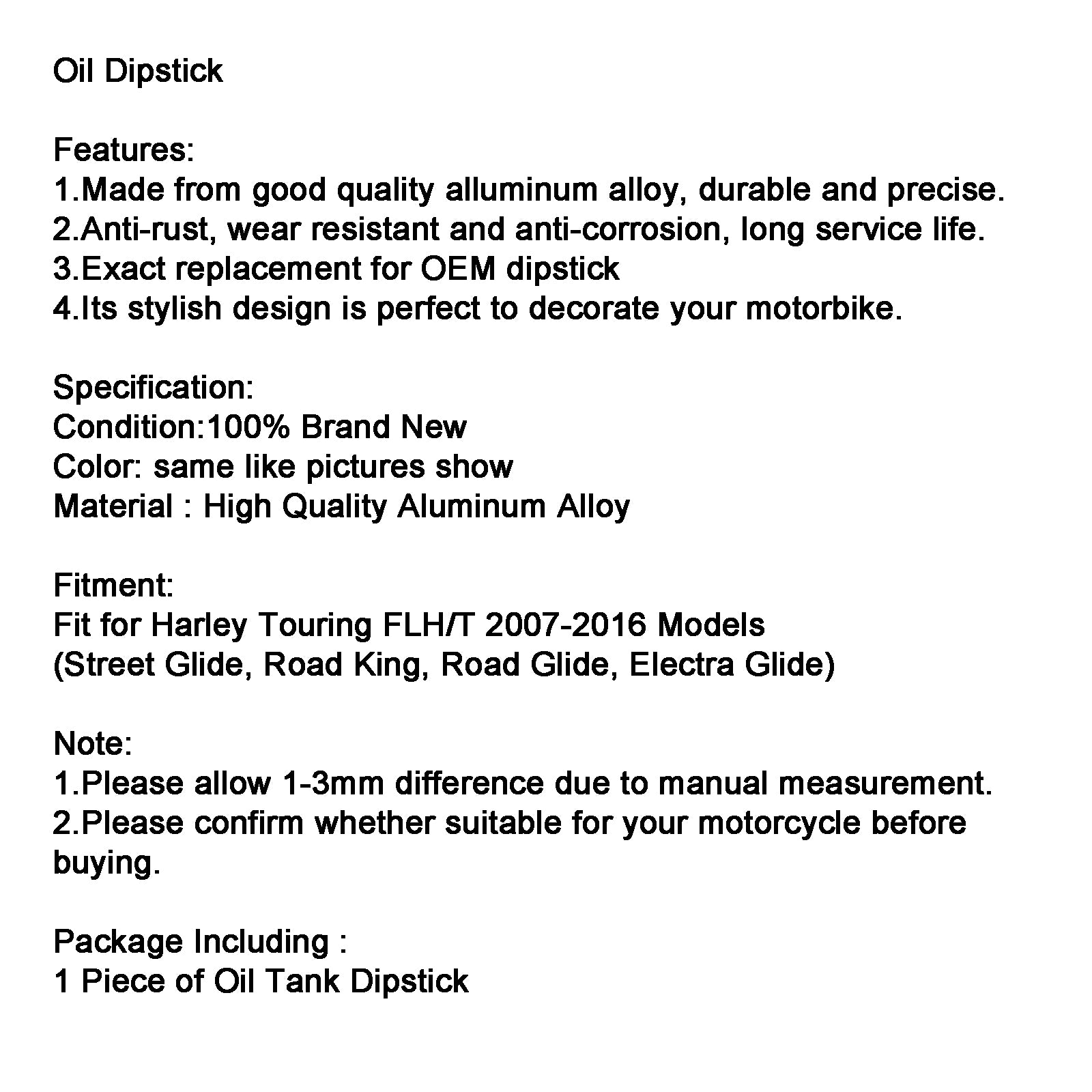 2007-2016 Harley Touring Flh/T Modèles Plug de capuchon de chariot à huile pour la tournée FLH/T