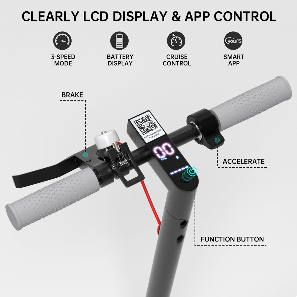 8.5" Opvouwbare elektrische scooter met app 350W, bereik van 35 km, 30 km/u voor woon-werkverkeer in de stad