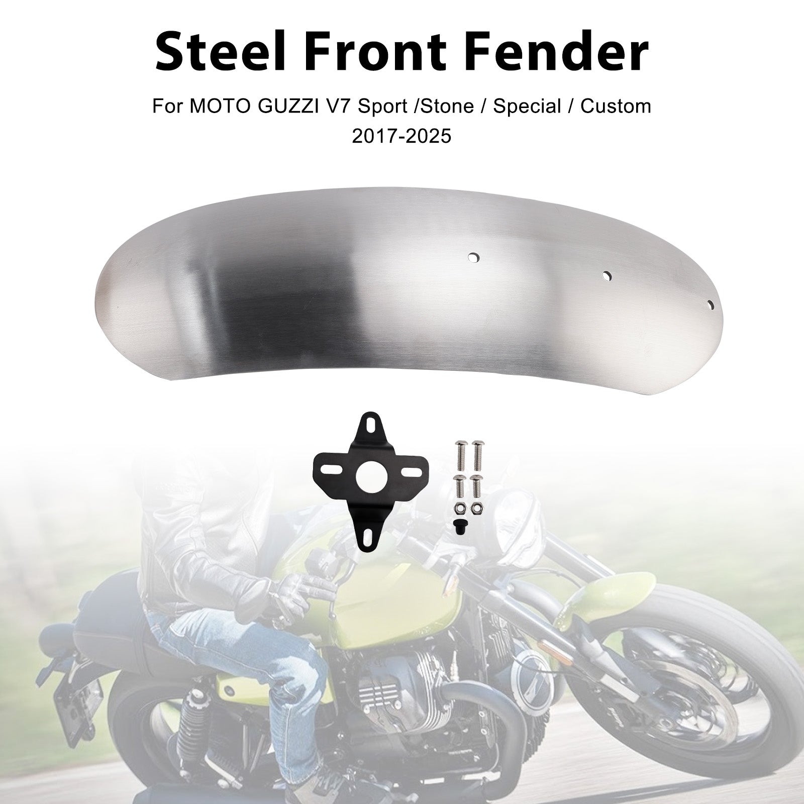 2017-2025 For MOTO GUZZI V7 Milano/Carbon/Rough Steel Front Fender Mudguard
