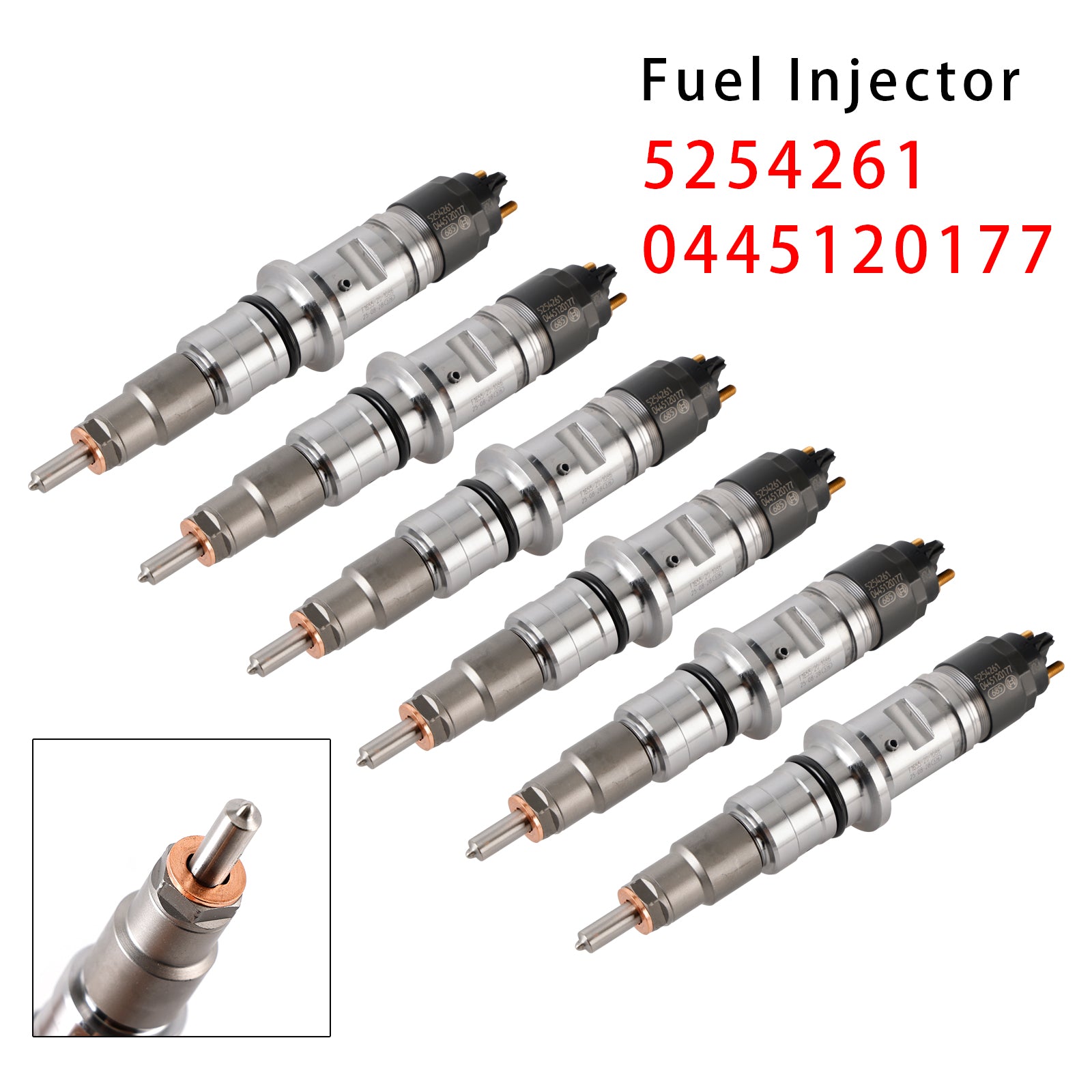 6Pcs Fuel Injector For Cummins ISB 6.7L QSB 4.5L 6.7L 5254261 0445120177