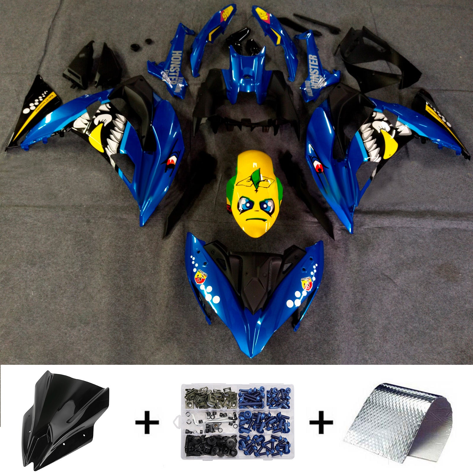 Injection Fairing Kit Bodywork Plastic ABS fit For Kawasaki ER-6F Ninja650R 2017-2019