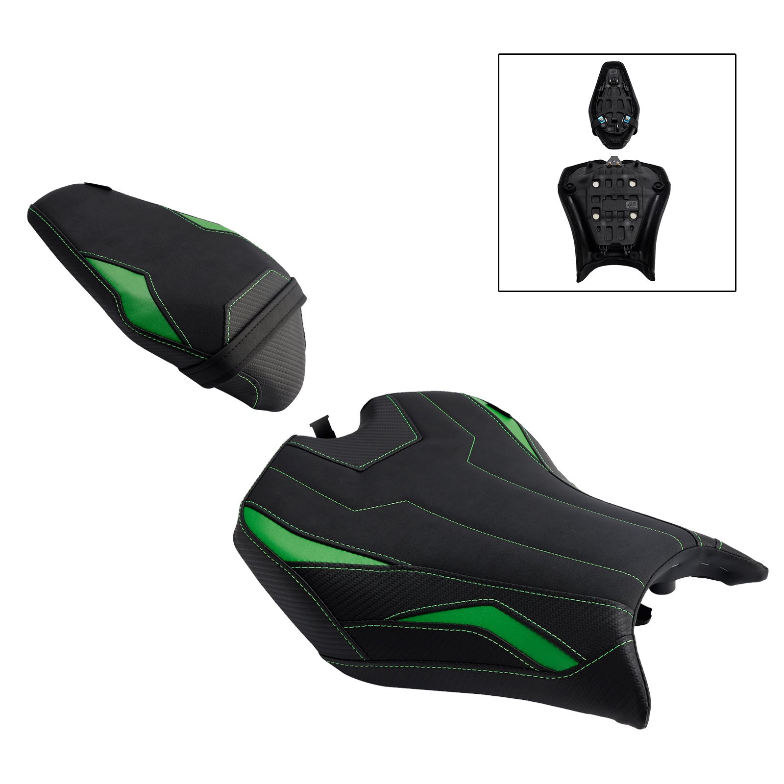 Driver&Passenger Seat Rear Cushion Green1 For Kawasaki Ninja Z900 Zr900-F 2025-