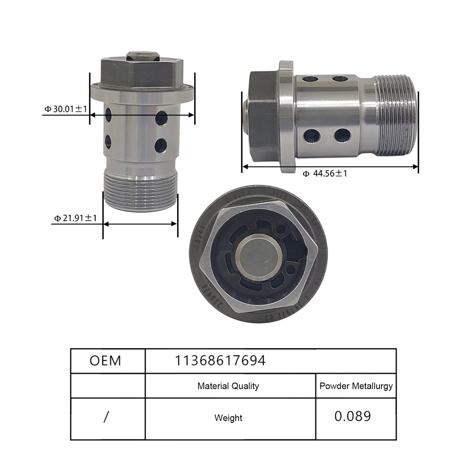 Valve de contrôle d'huile VVT à synchronisation Variable pour moteur, 2 pièces, pour BMW 11368617694