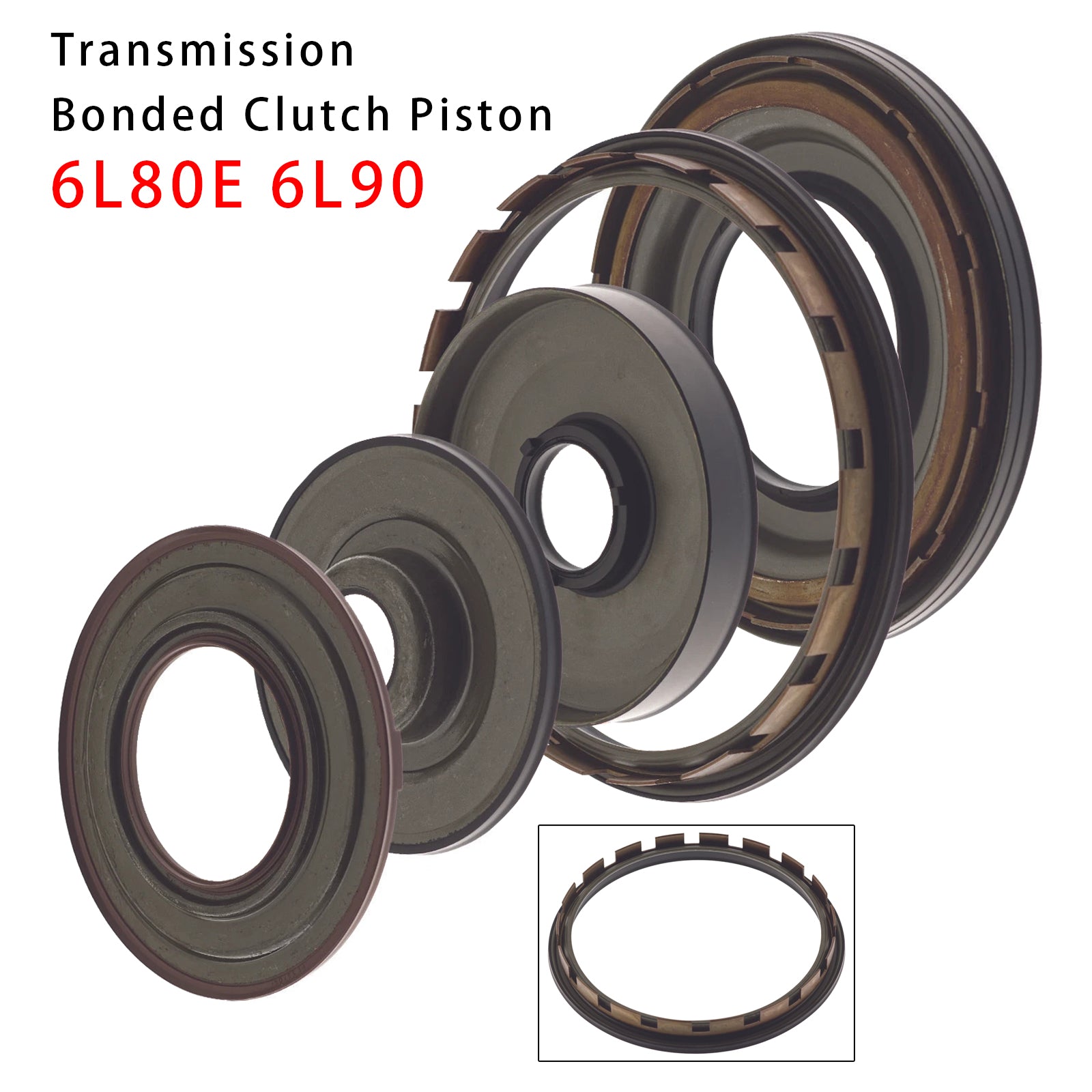 5PCS 6L80E 6L90 Transmission Bonded Clutch Piston Set For Cadillac GMC Car 2006+