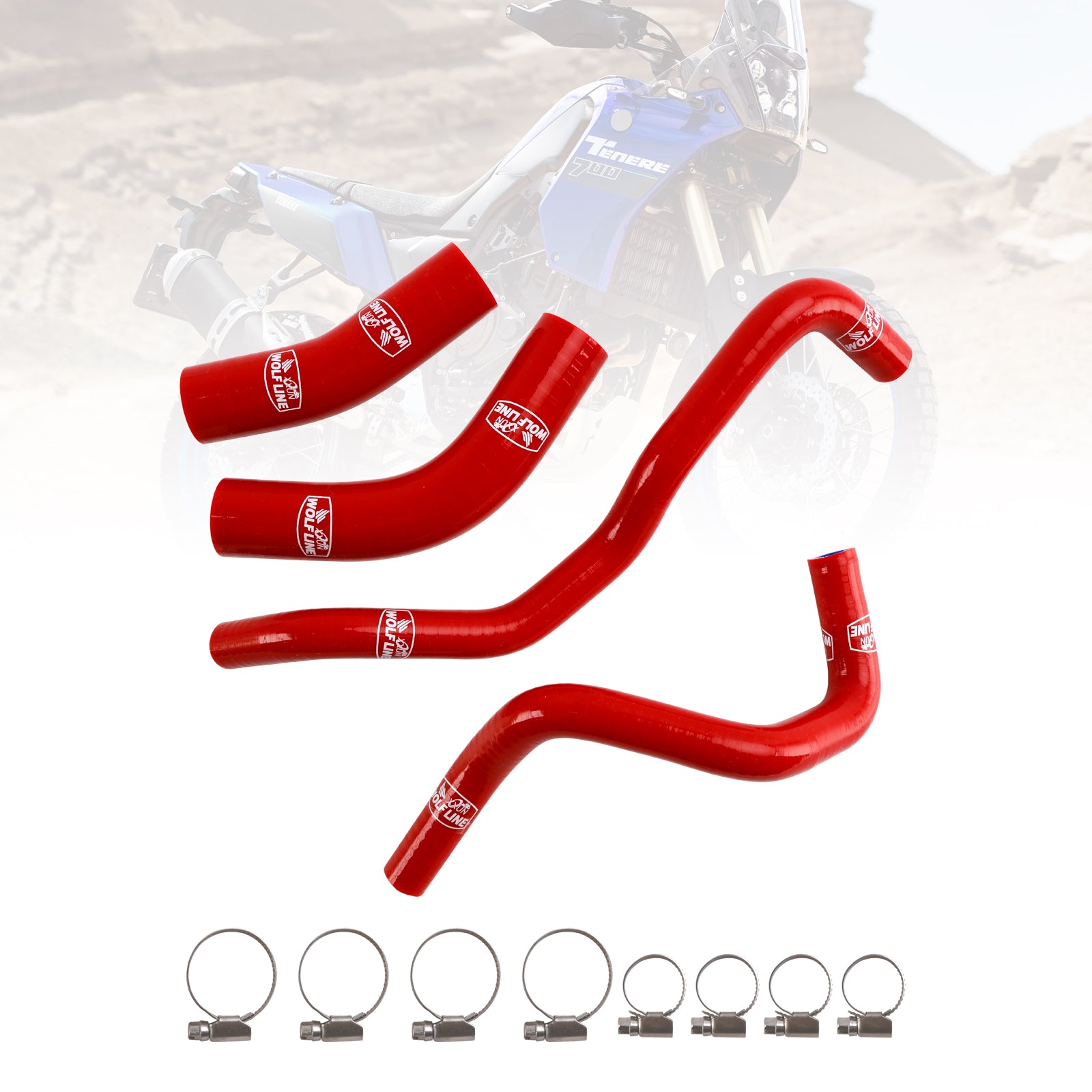 Kit de durites de refroidissement de radiateur en silicone pour Yamaha Tenere 700 2019-2024