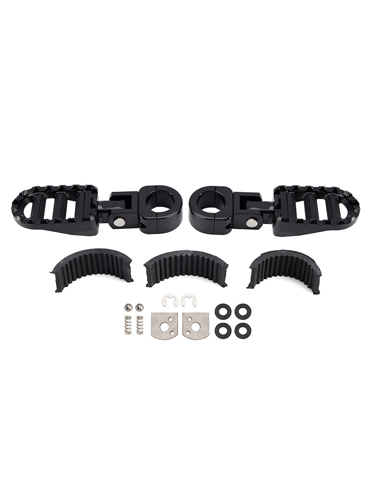 Universele voetsteunen vooraan, voetsteunen geschikt voor motorfietsen met staven van 1,25 inch