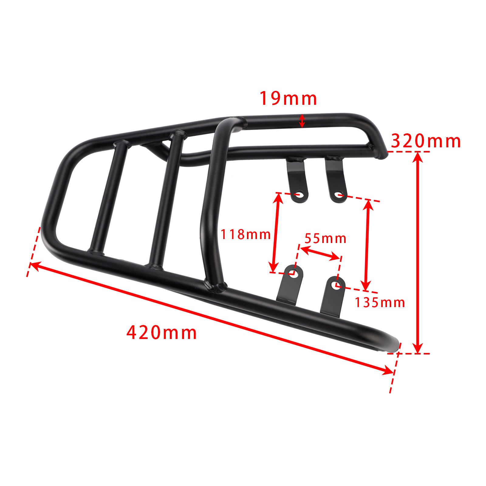 2022-2025 R E Hunter 350 Rear Luggage Rack Carrier with Passenger Grab Bar
