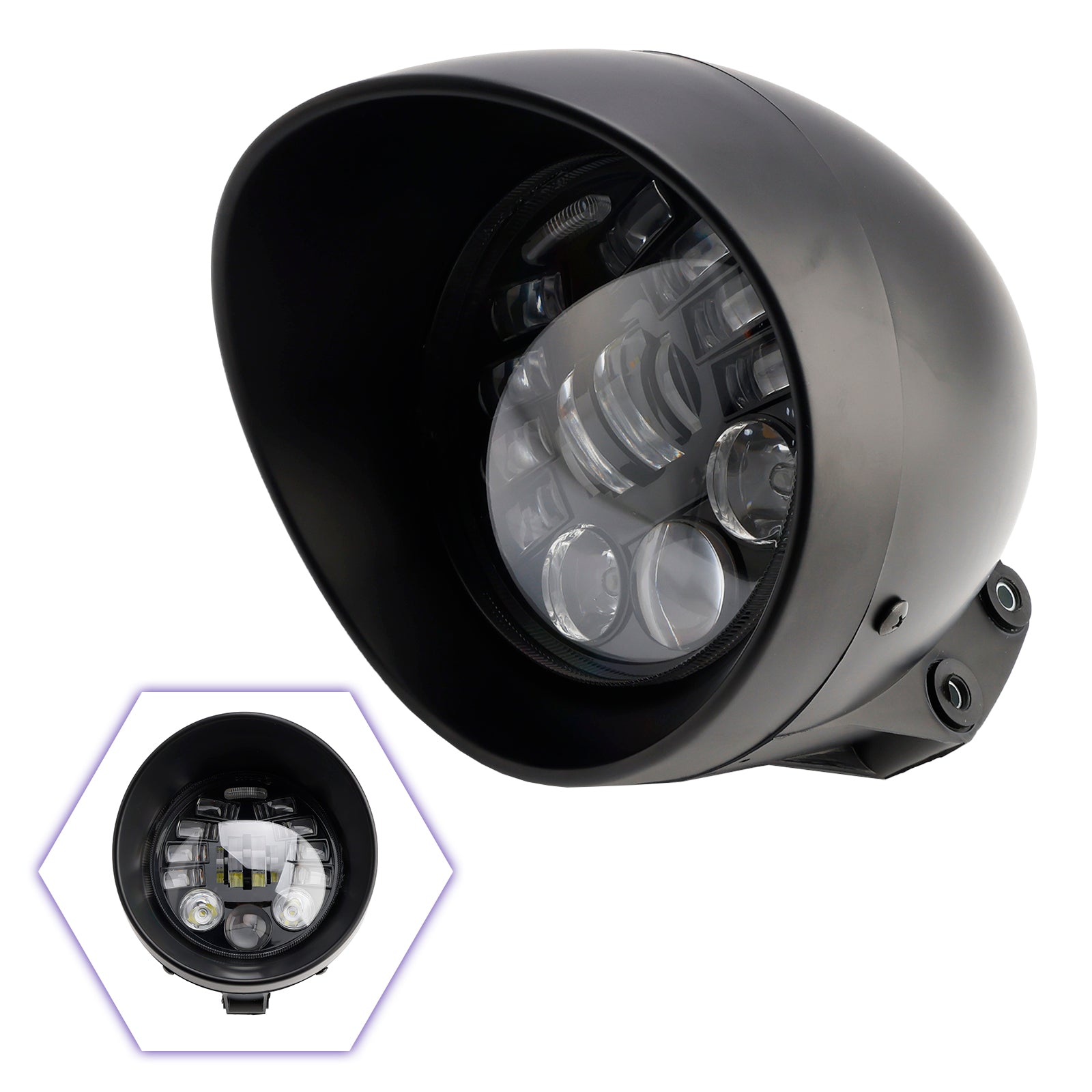 Pilt à faisceau multifonctionnel Lampe de brouillard de phare ajustement pour le raceur Bobber Chopper Chrome