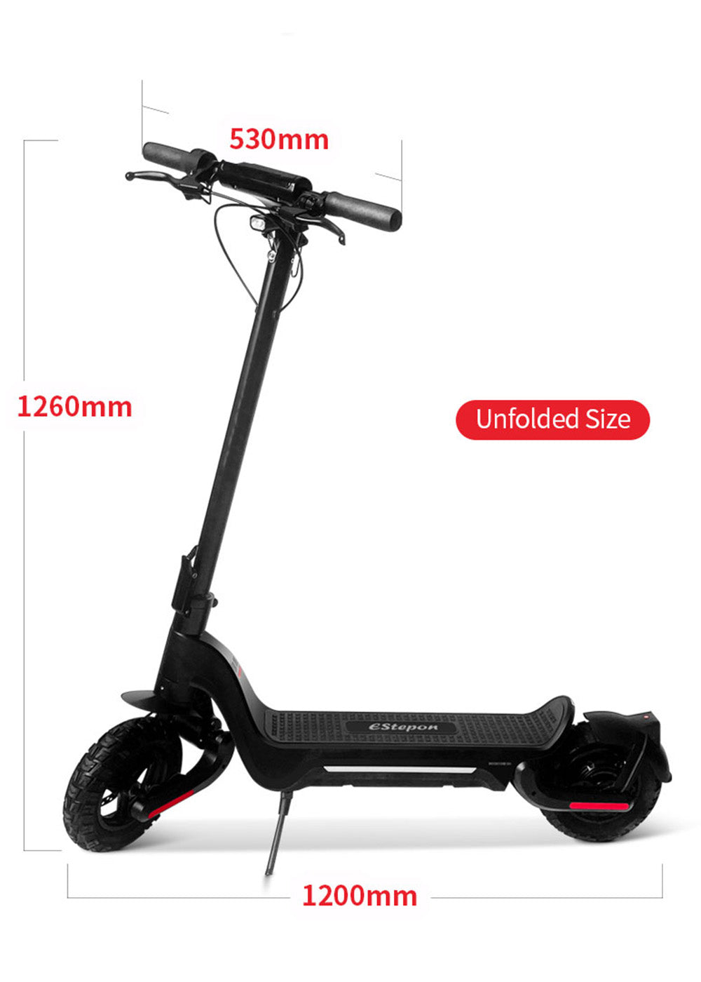 800W ELEKTRISCHE SCOOTER OPVOUWBARE E-SCOOTER 50 KM BEREIK 10" OFF-ROAD 15AH 45 KM/U