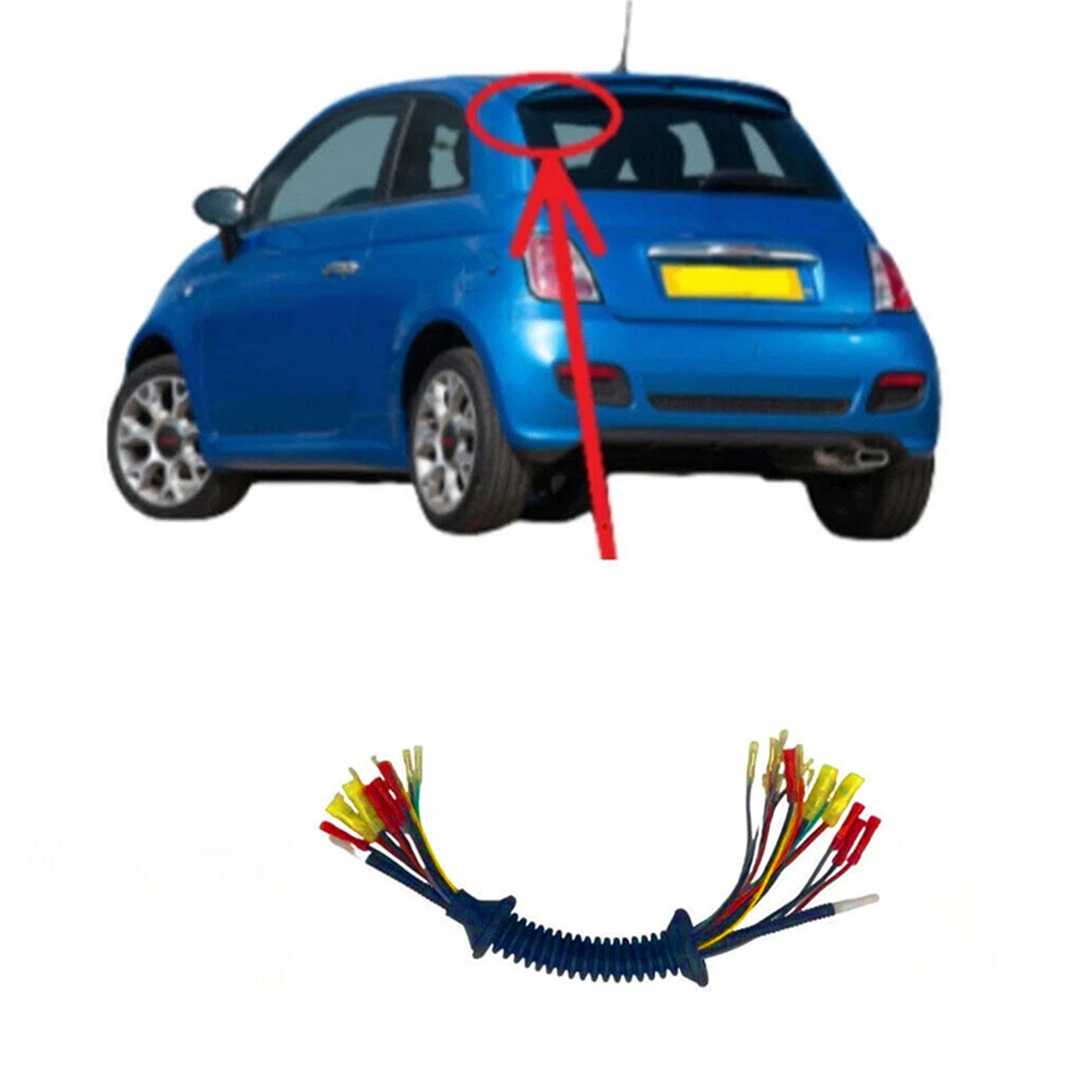 Rear Door Cable Wiring Harness Tailgate Loom For Fiat 500 2007-2015