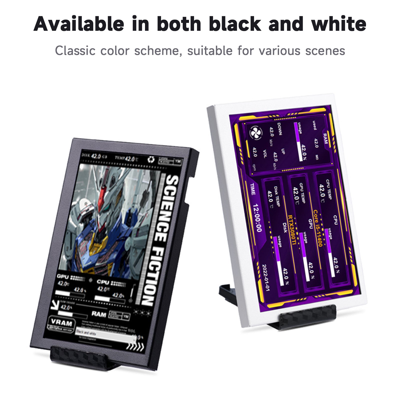 5-palcový podvozok sub-obrazovky IPS HD Smart USB Desktop Sub-Screen Type-C PC