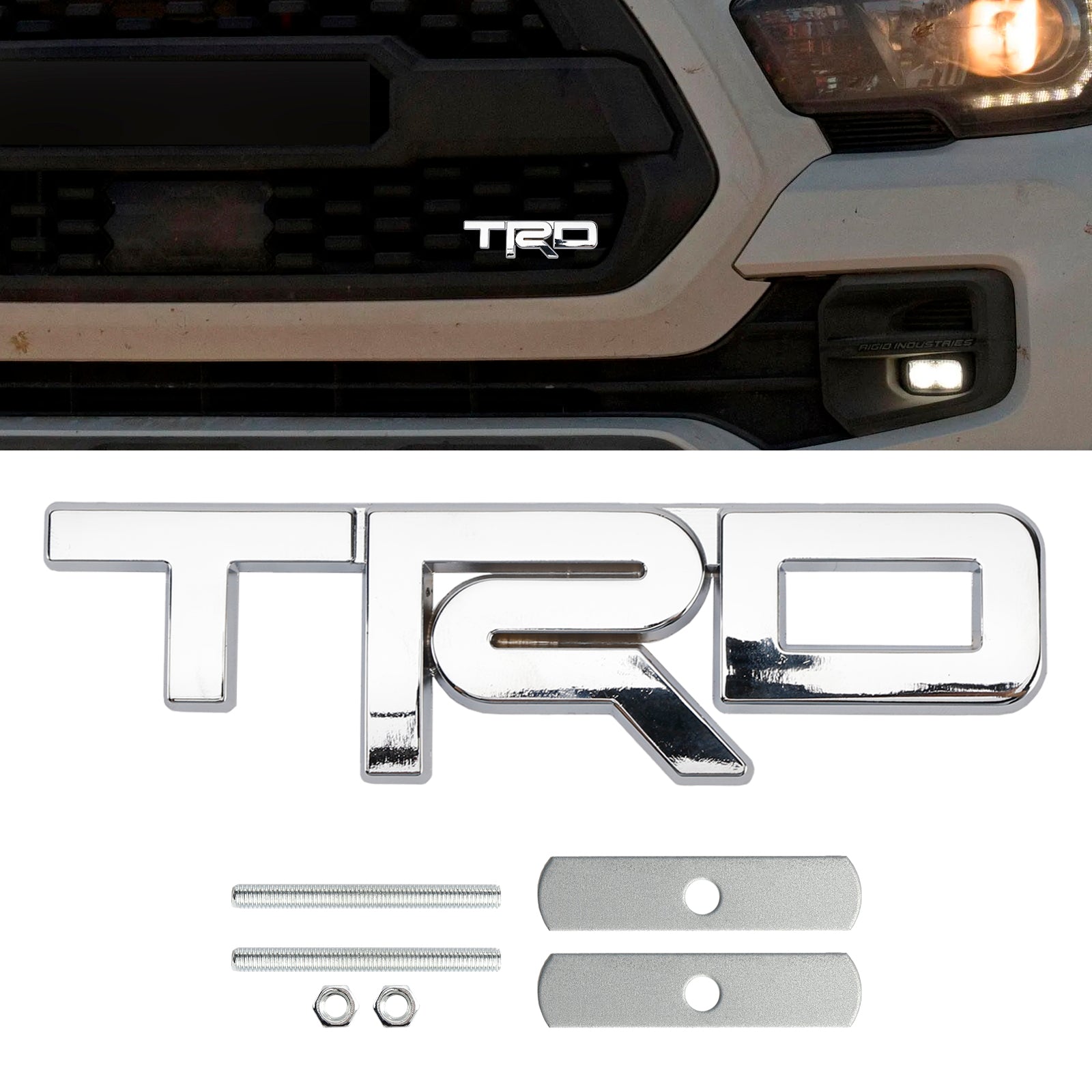Emblema de crachá da grade trd de prata para tacoma tundra 4runner