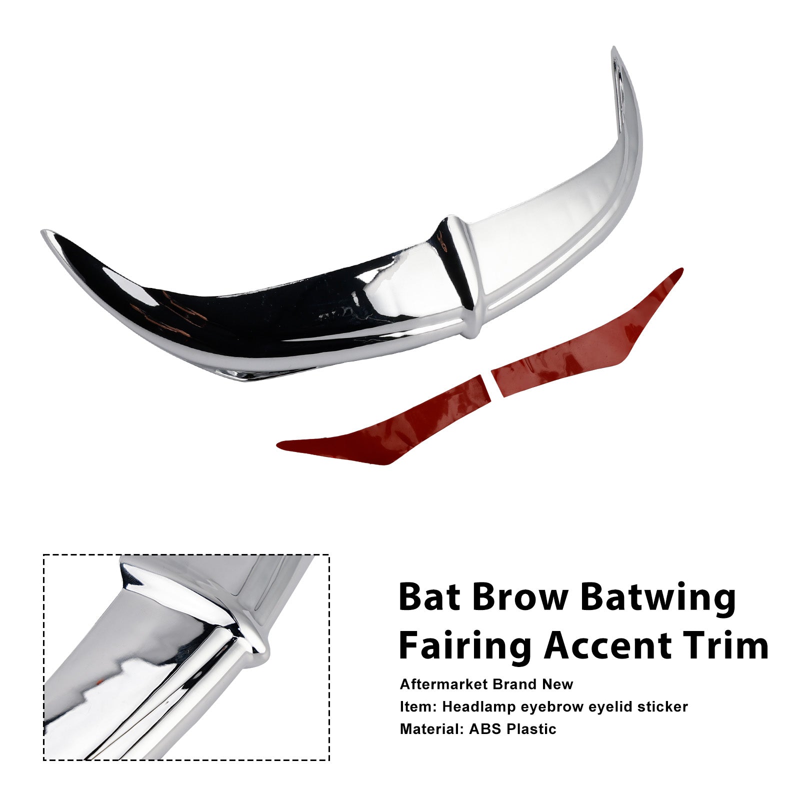 Bat Brow Batwing Fairing Accent Trim For Electra Street Glides Trikes 96-13