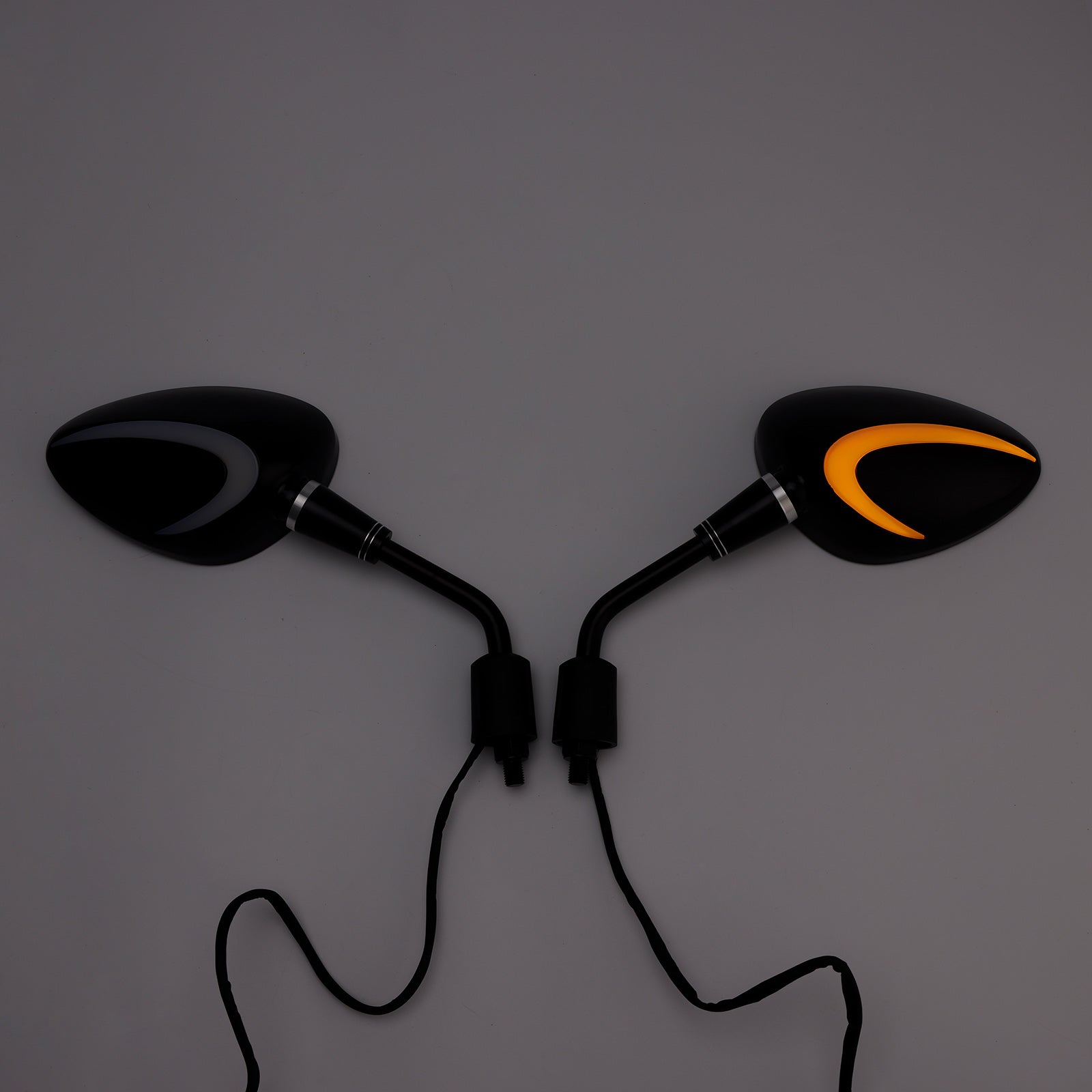 Svart LED Blinkersspegel Par 10mm Högergängning För Piaggio Vespa