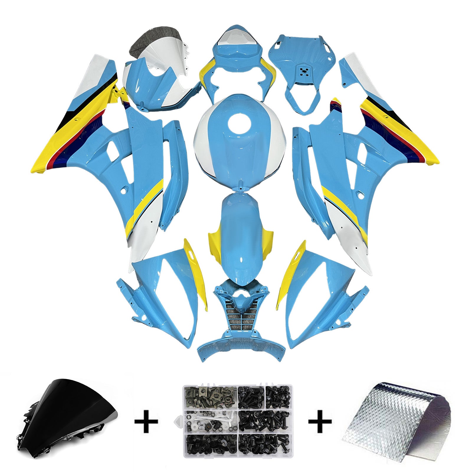 Kit de carénage d'injection carrosserie plastique ABS pour Yamaha YZFR6 YZF-R6 2006-2007