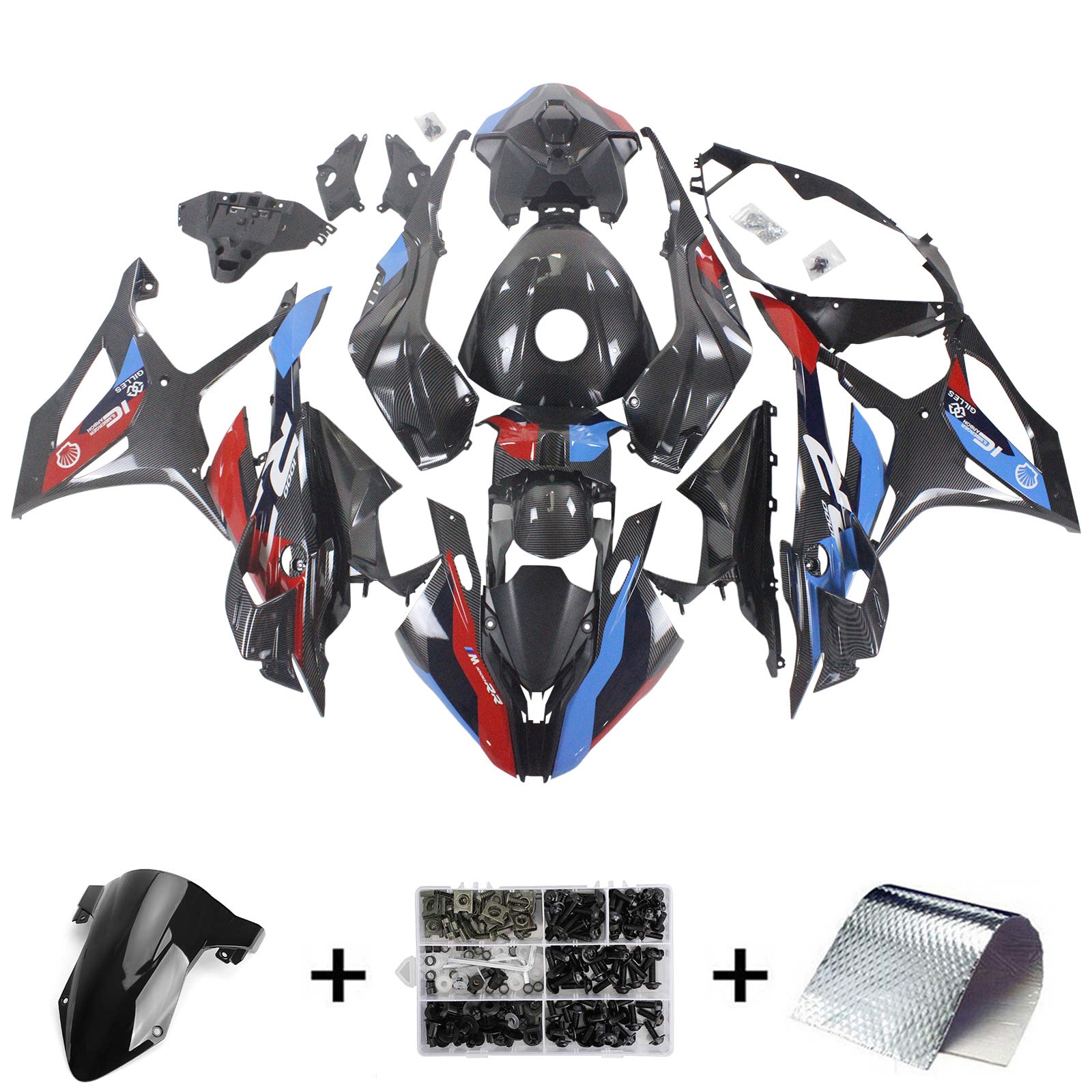 2023-2024 BMW S1000RR-injektionsmässa kit Bodywork Plastic ABS