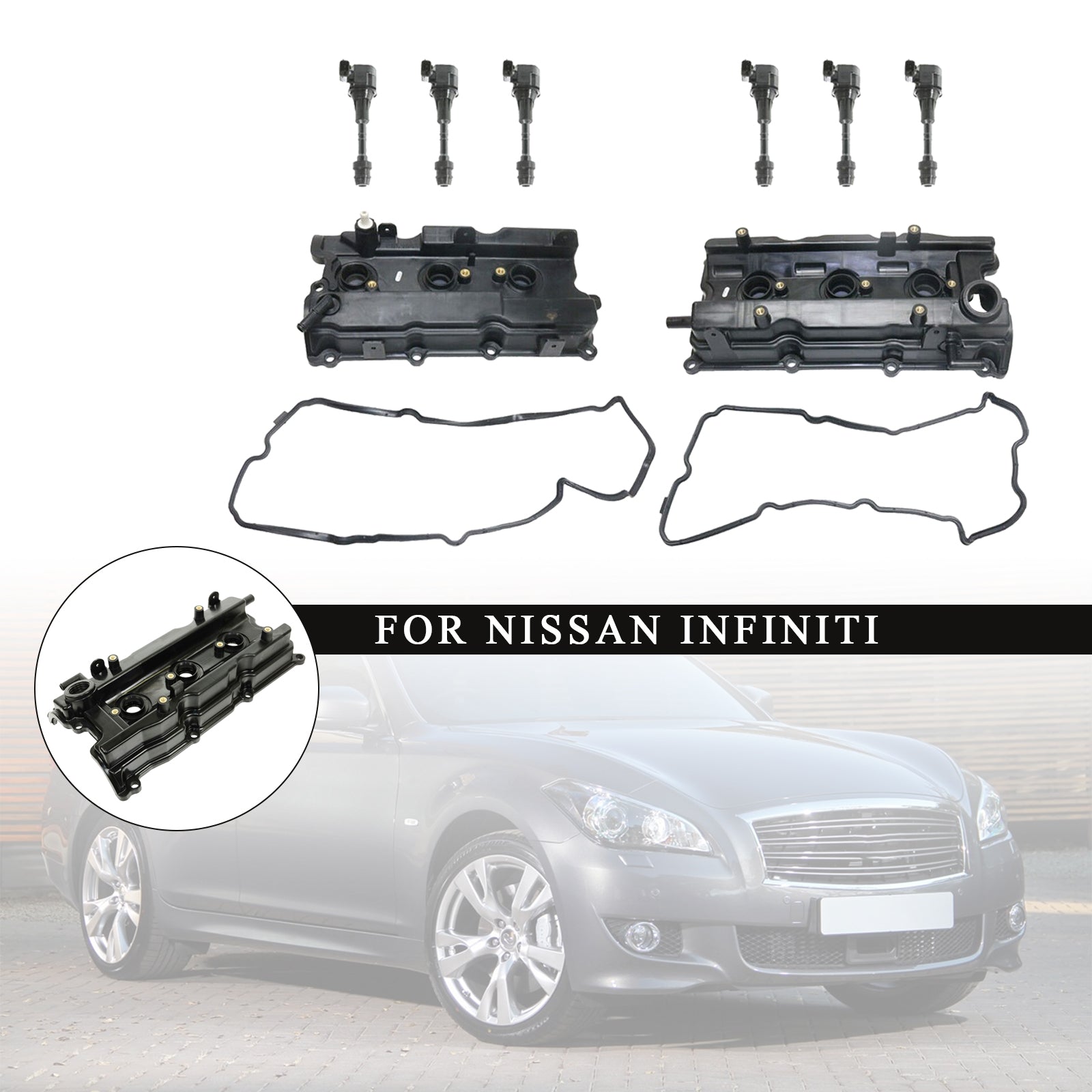 2002-2006 Nissan Altima V6 3,5L Kit d'allumage du kit de vanne moteur Couvre les joints + bobine d'allumage UF-349 132648J102