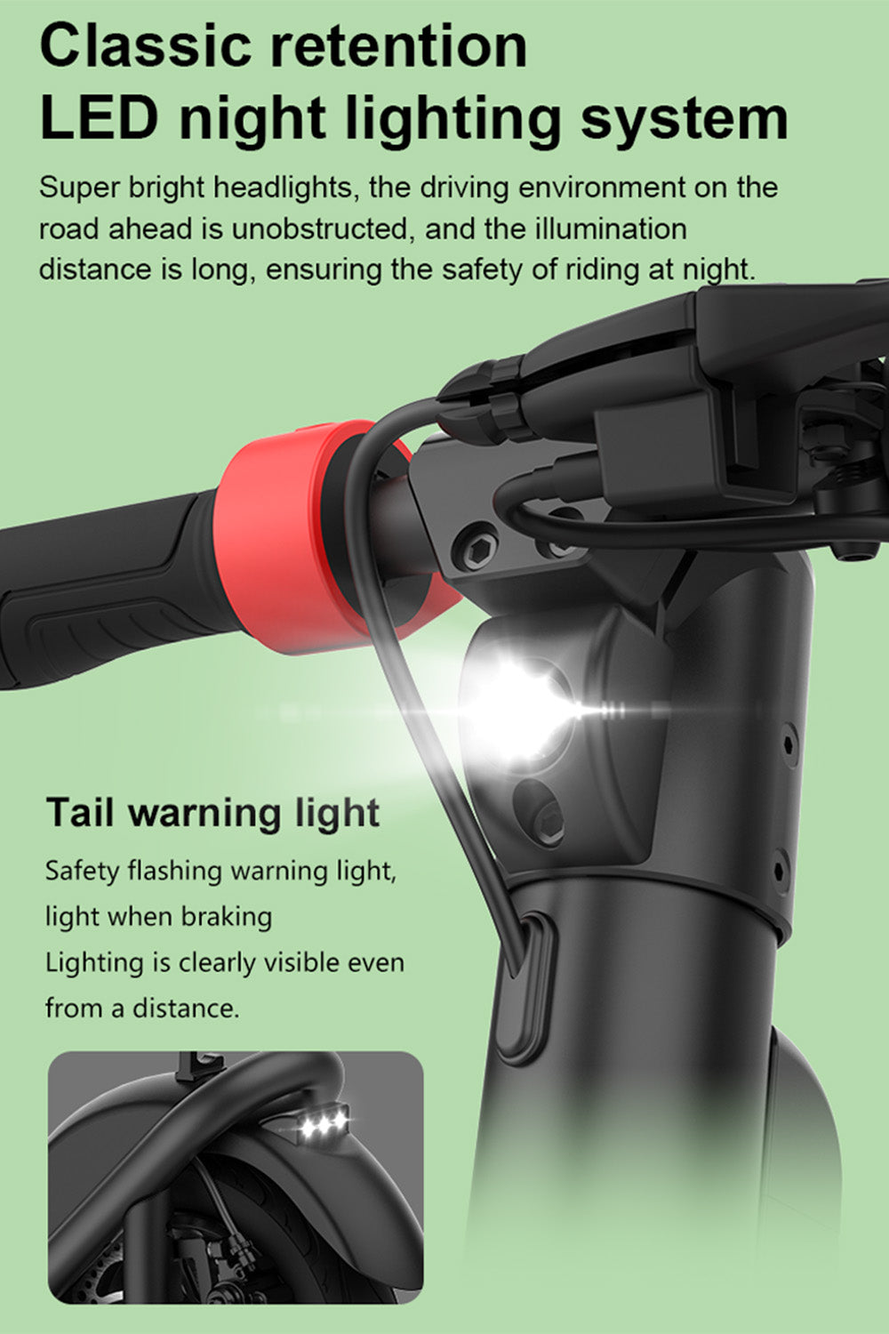Schokabsorberende achterwielaandrijving van aluminiumlegering voor volwassenen 10" opvouwbare elektrische scooter