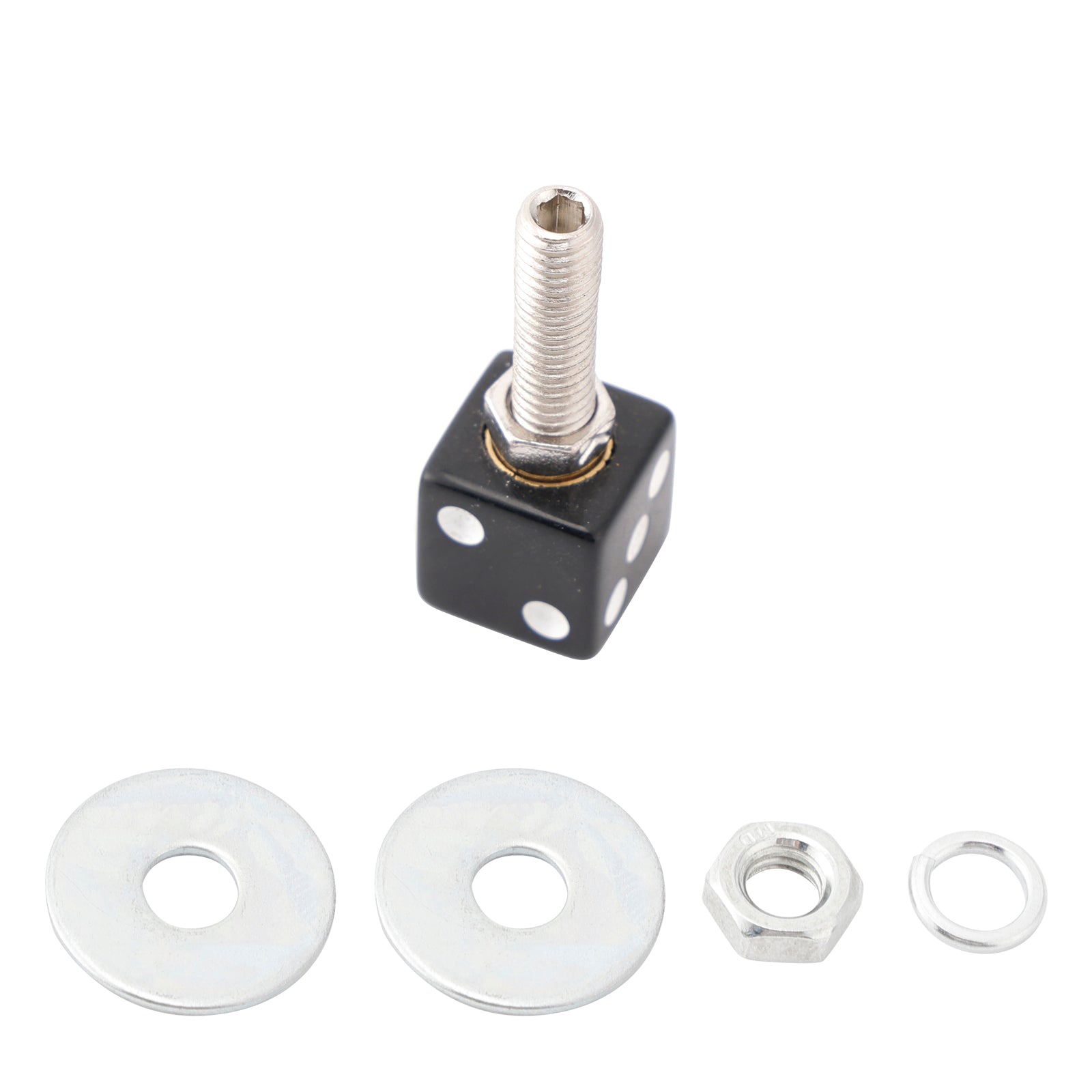 2x Custom DICE License Plate Bolt Screw Black Plastic Motorcycle Chopper Bobber