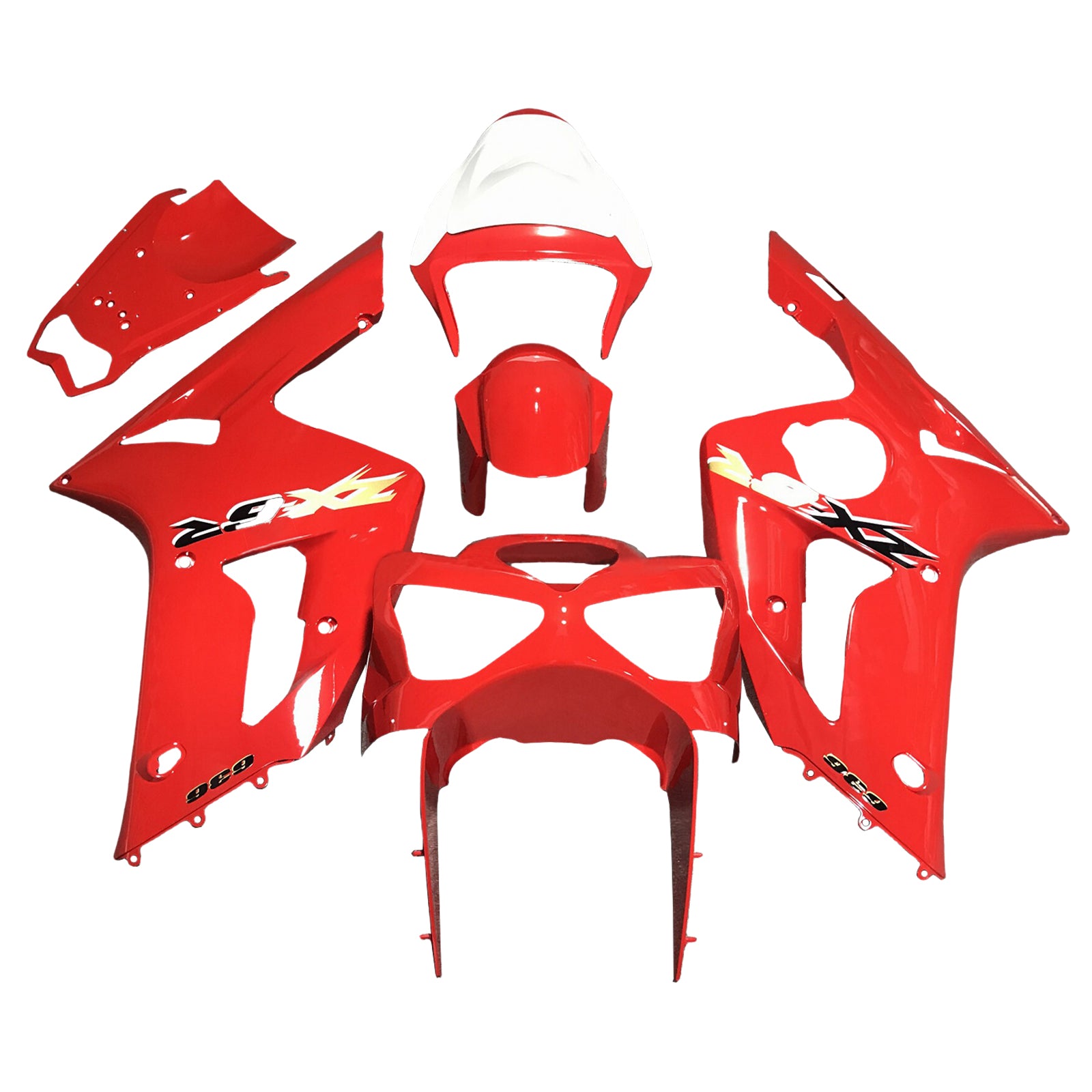 Injeksjon Fairing Kit Bodywork Plast Abs Fit for Kawasaki ZX6R 636 2003-2004