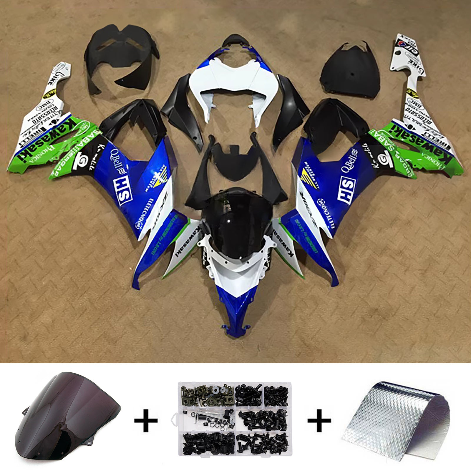 Kit carenatura iniezione carrozzeria in plastica ABS adatta per Kawasaki ZX10R 2008-2010
