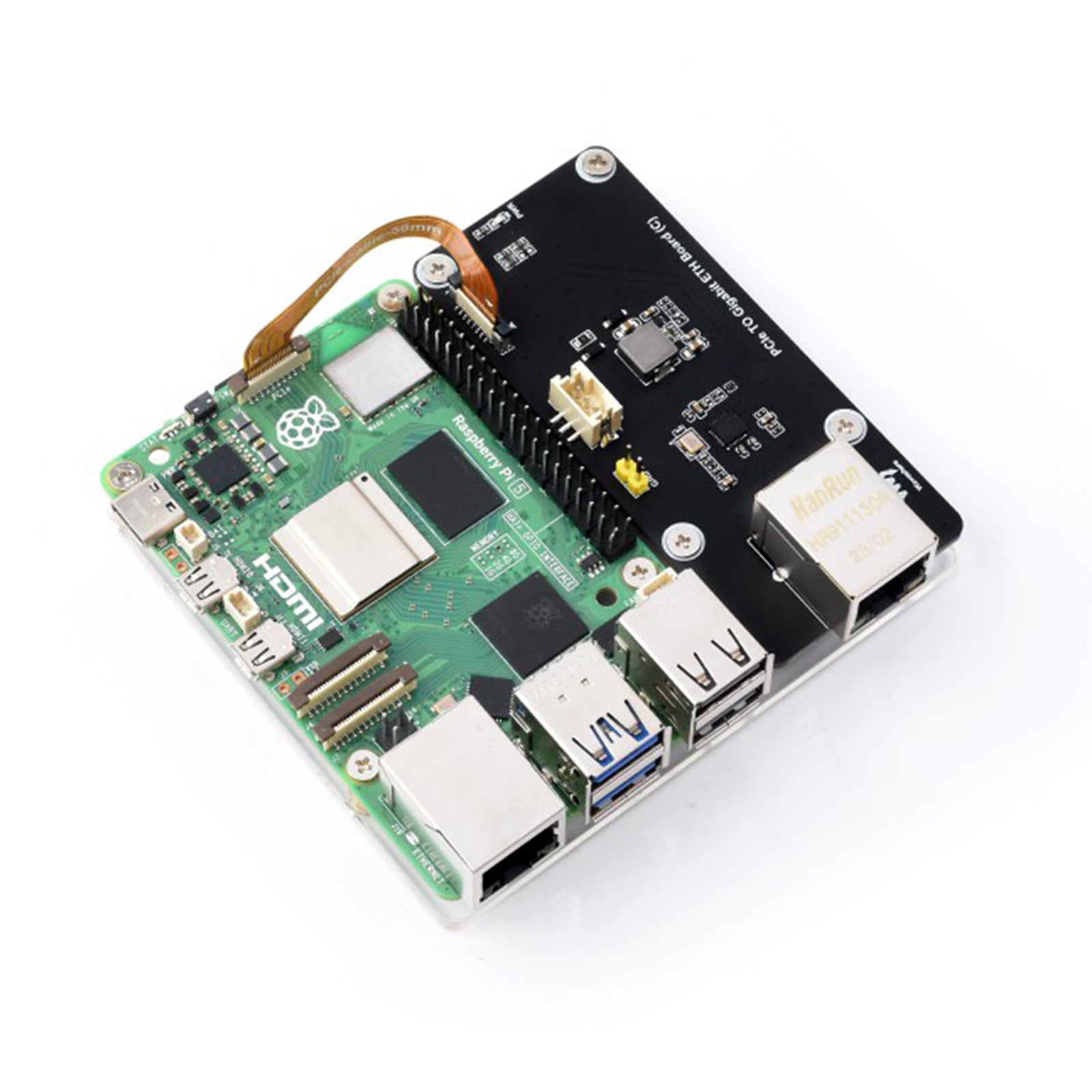 Raspberry PI5 5B PCIe till Gigabit Ethernet Port Adapter Board OS Driver-Free