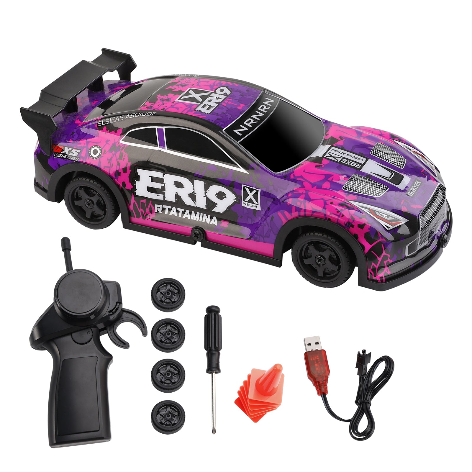 Wltoys 22206 RTR 1/22 2,4 g 15 km/h racingbil metallchassis Toy Gift Purple Purple