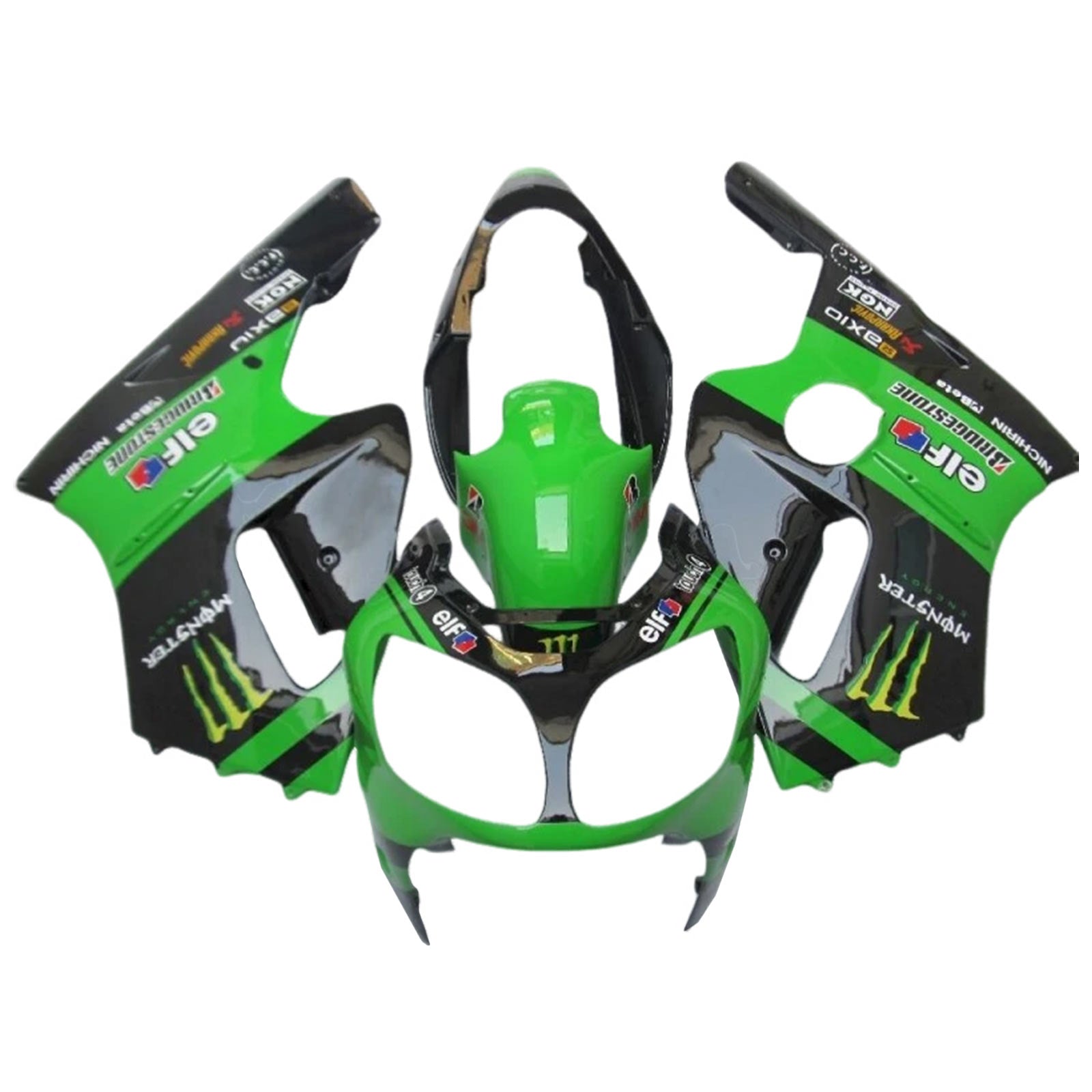 2000-2001 Kawasaki ZX12R Injektionsmässa kit Kroppsarbete Plastisk ABS