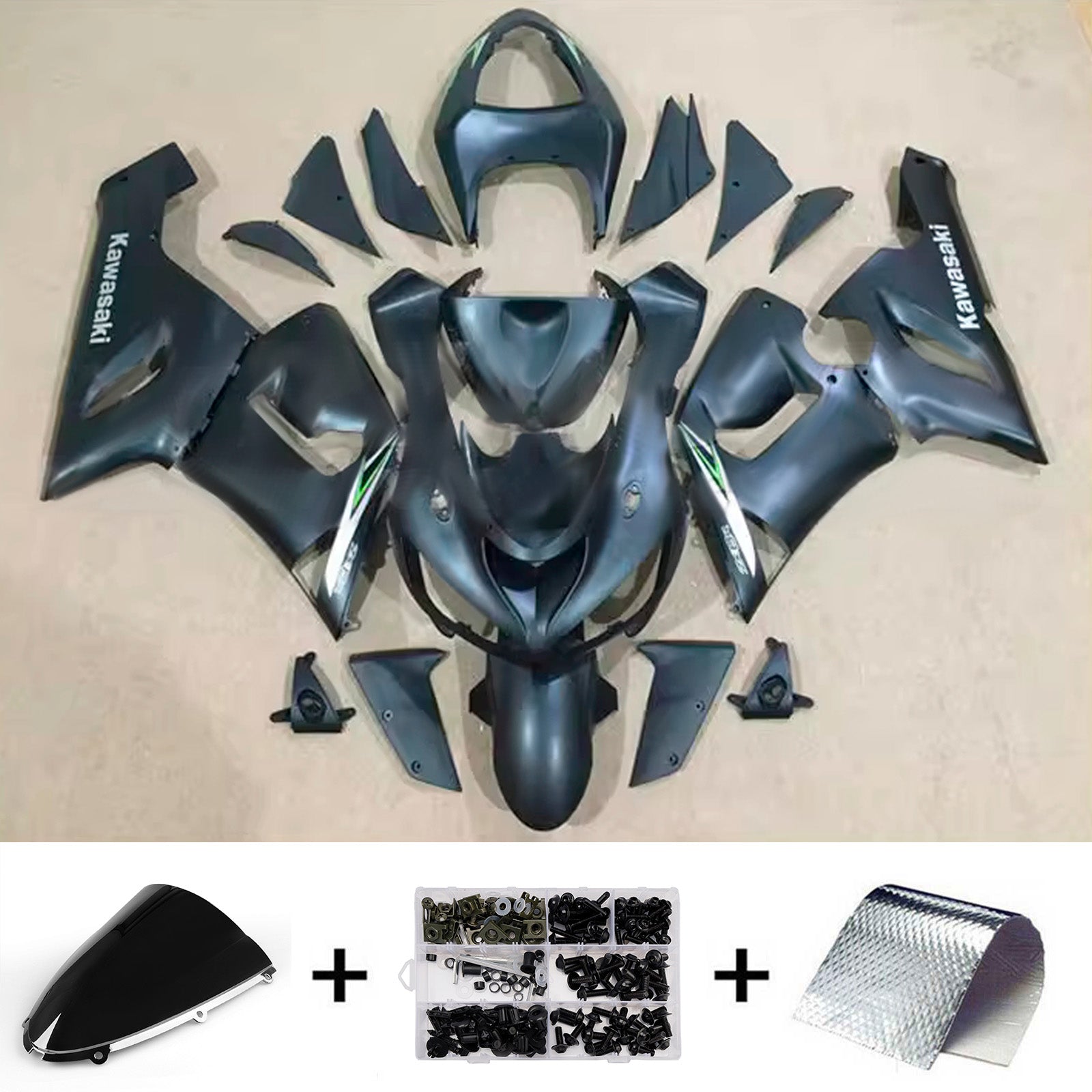 Kit carena iniezione carrozzeria in plastica ABS adatta per Kawasaki ZX6R 636 2005-2006