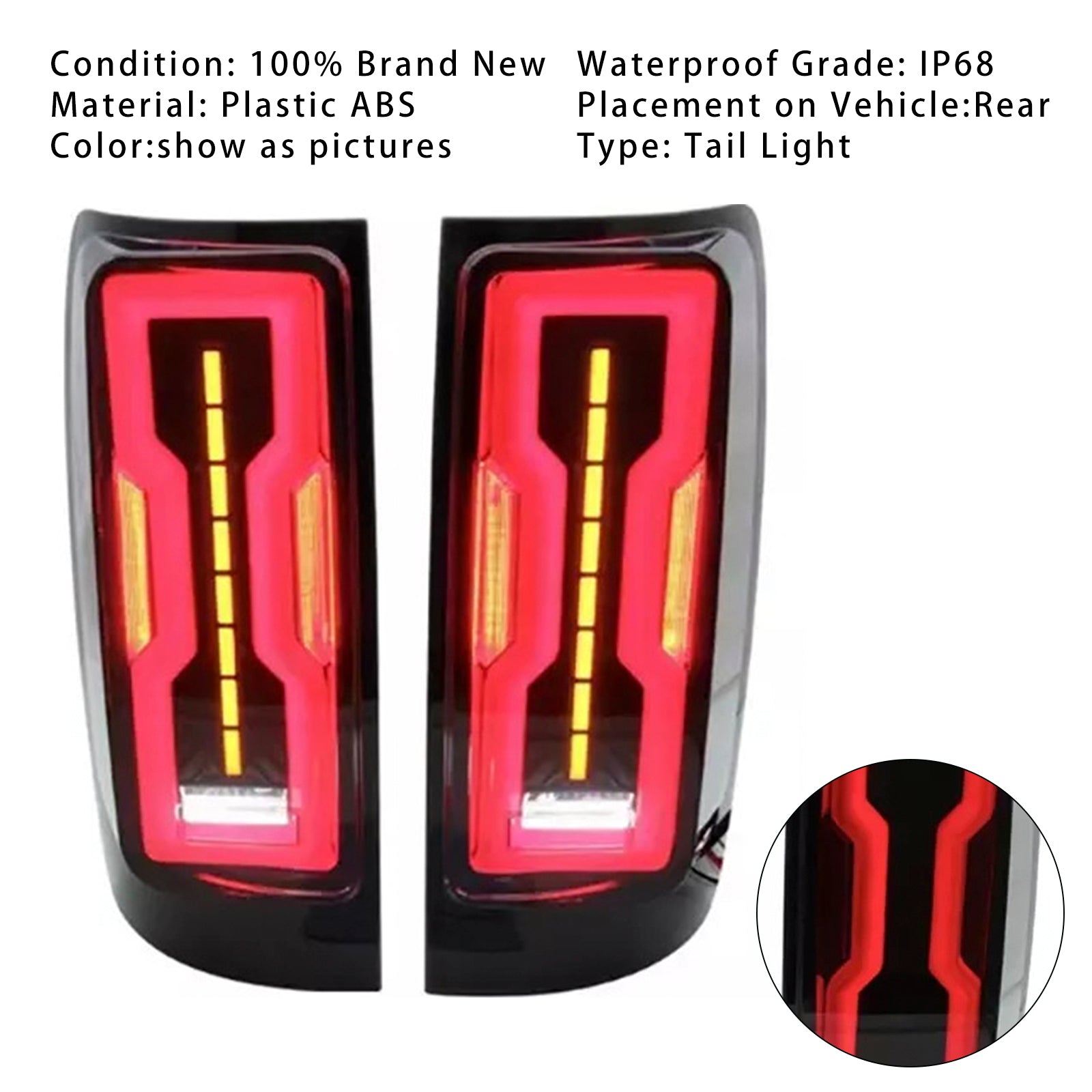 2012-2020 Holden Colorado RG arrière droit & gauche LED feu arrière paire de feux fumé
