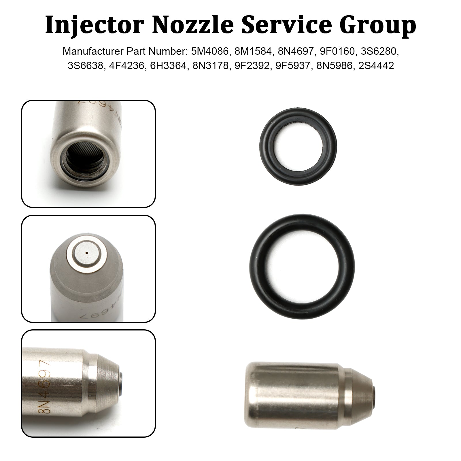 Boquilla de inyector de combustible 5M4086 8M1584 8N4697 9F0160 compatible con Caterpillar 3304 3306