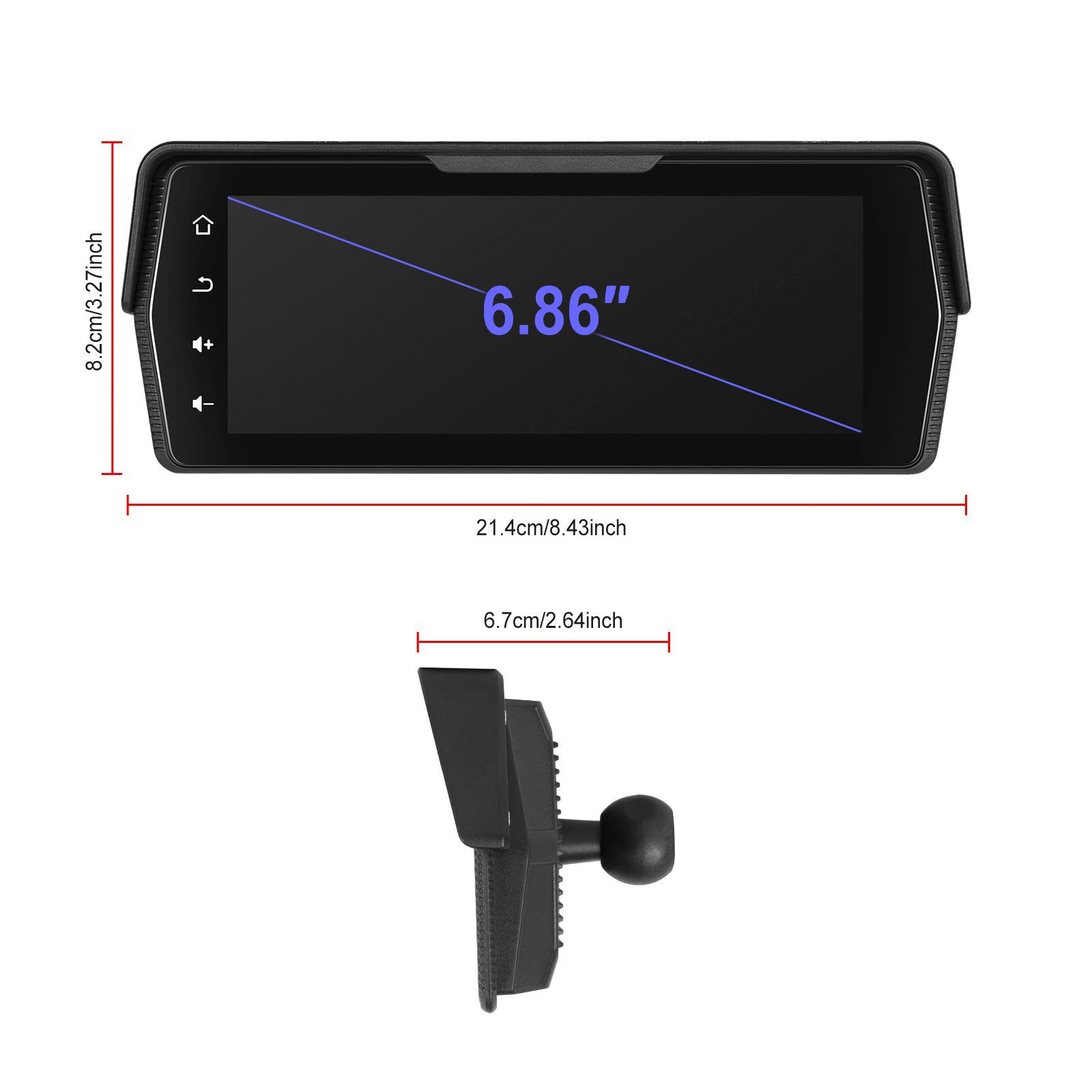 6.86-inch PND Wireless CarPlay Android Auto Screen Mirroring for Motorcycles