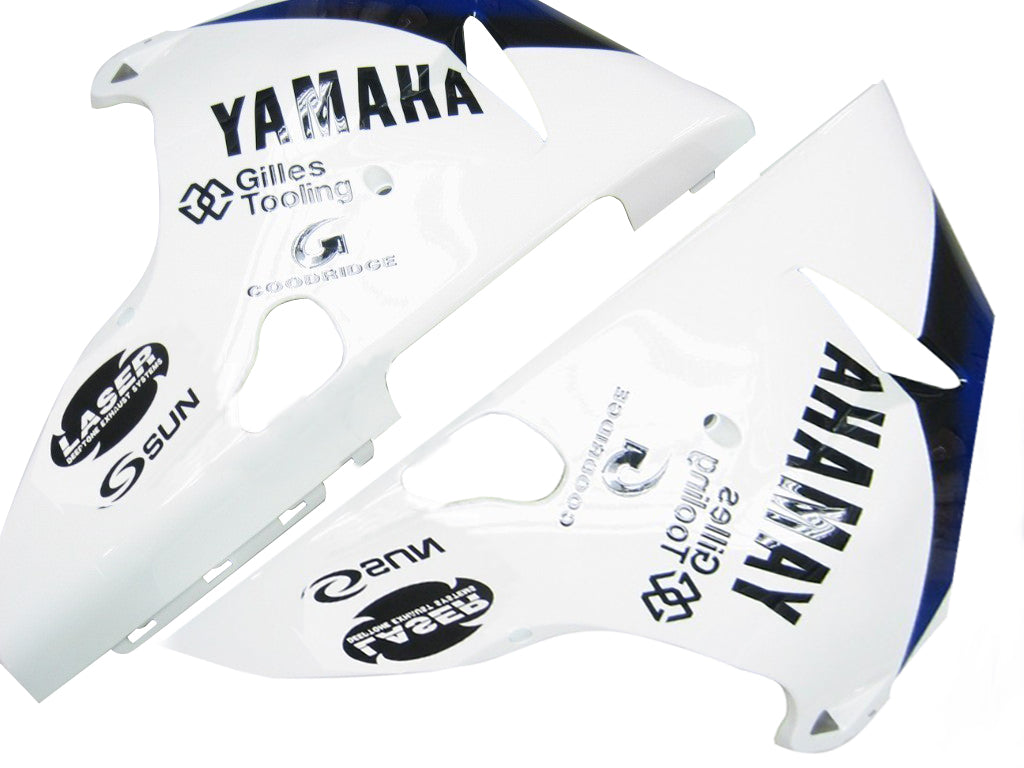 Yamaha YZF-R1 Bleu 2000-2001 & Carénages de course R1 blancs génériques