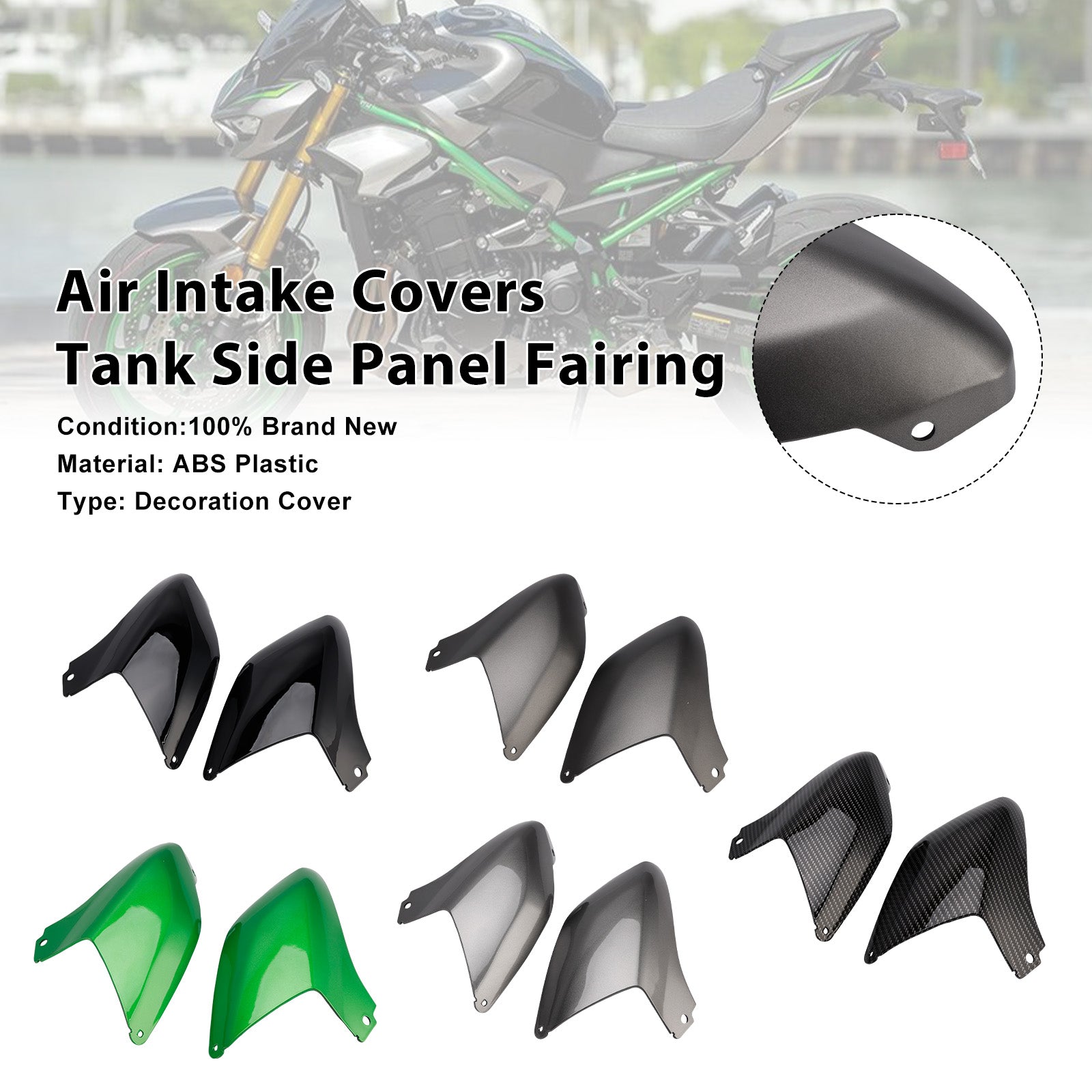 Air Intake Covers Tank Side Panel Fairing For Kawasaki Z900 2025-2026