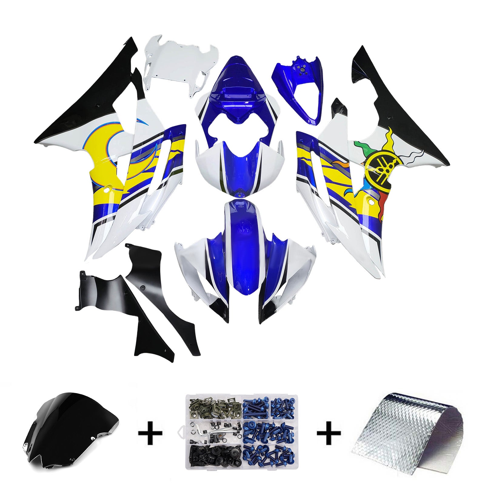 Kit de carénage d'injection carrosserie plastique ABS pour Yamaha YZFR6 YZF-R6 2008-2016